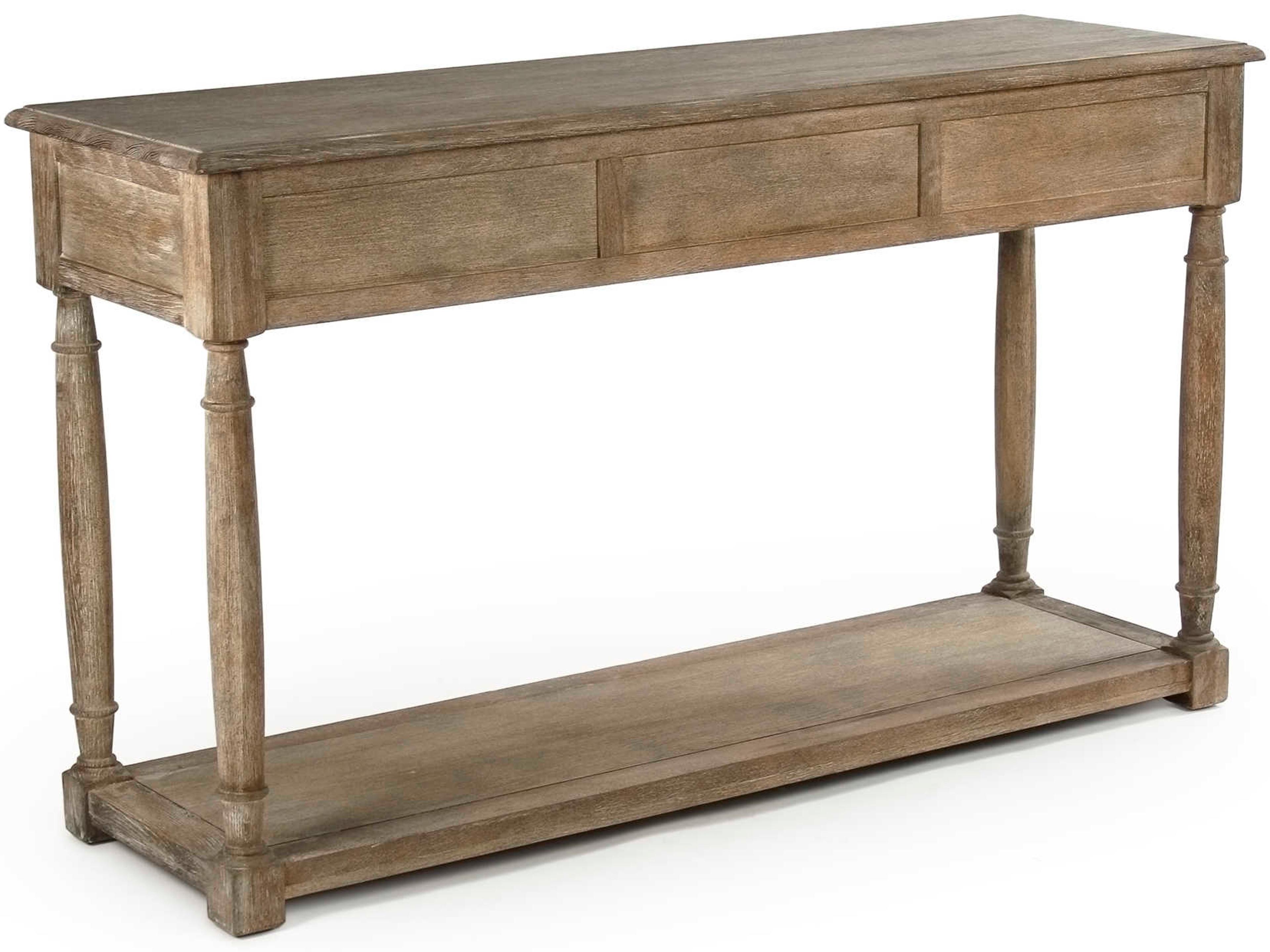Zentique Rectangular Wood Limed Grey Console Table