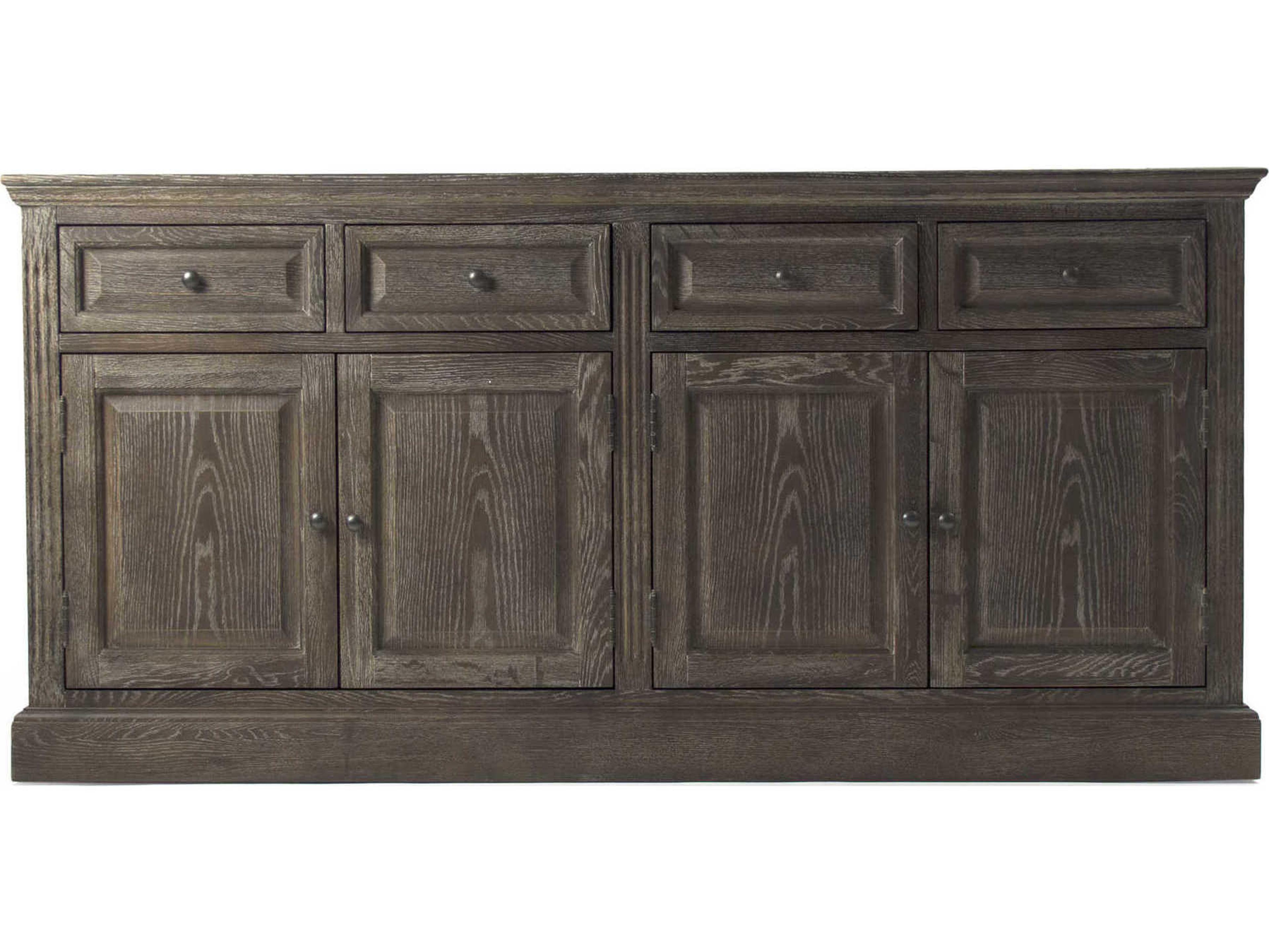 Zentique 68" Oak Wood Limed Charcoal Sideboard