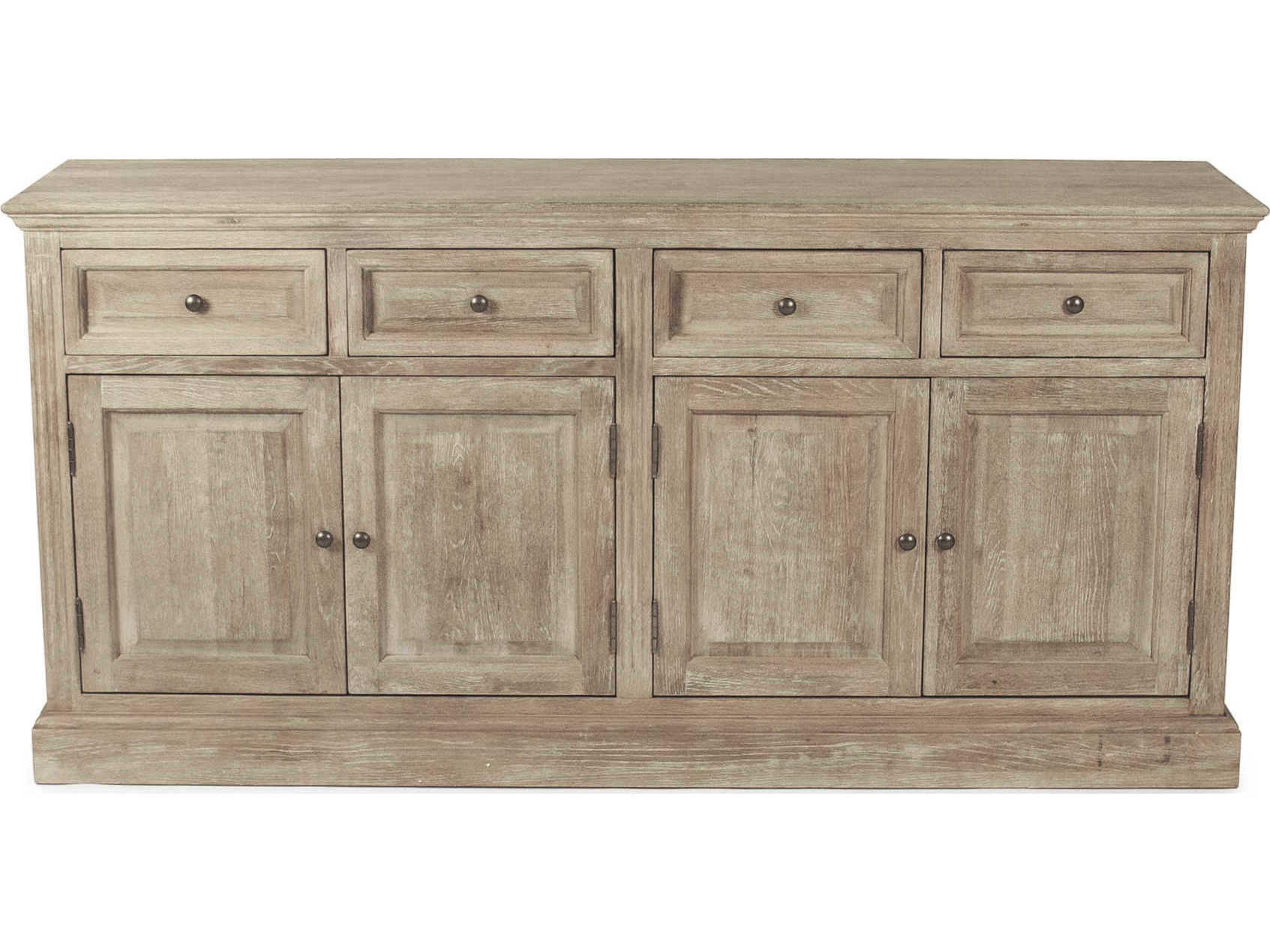 Zentique 68" Oak Wood Limed Grey Sideboard