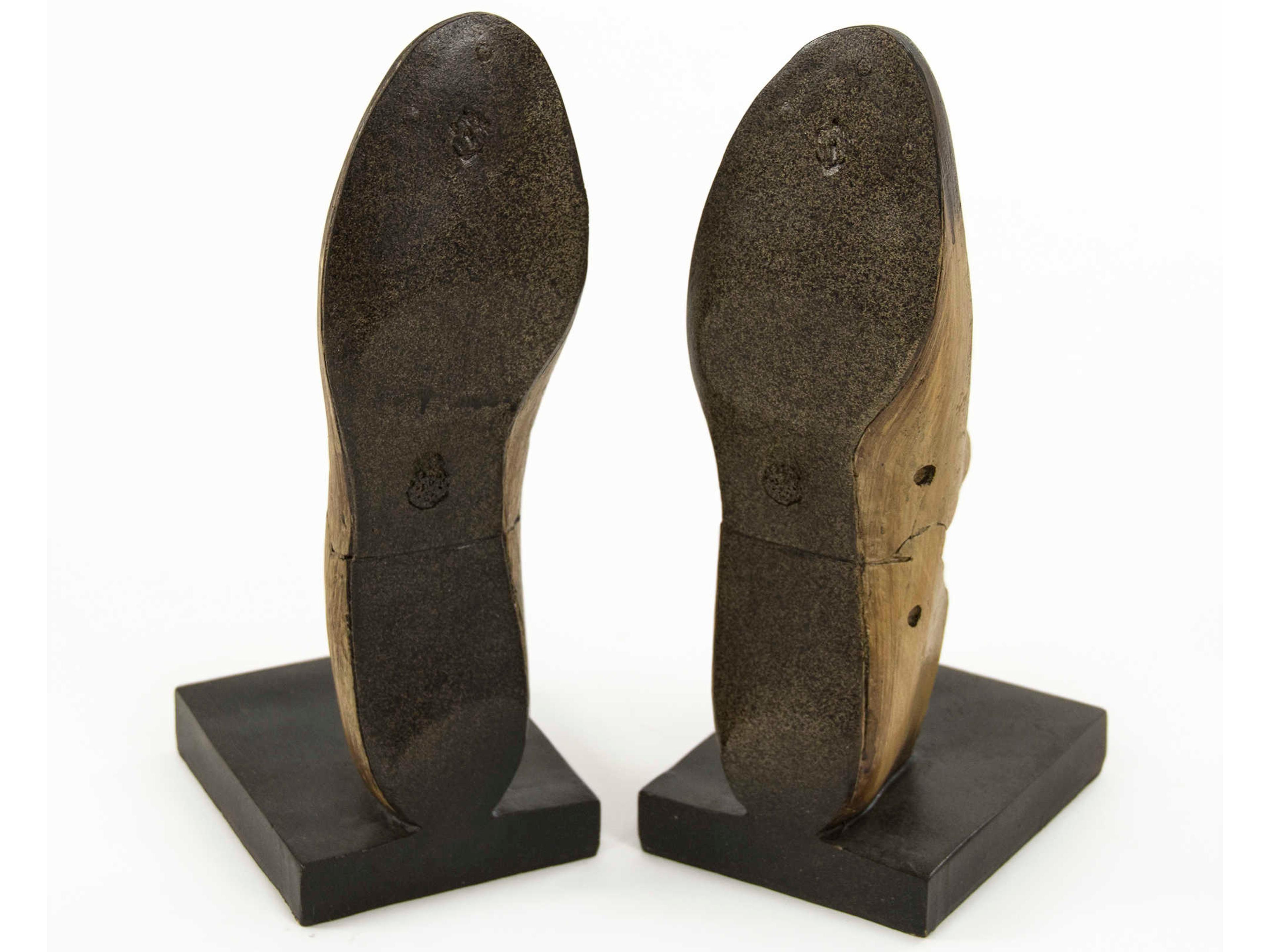 Zentique Tan / Black Dark Brown Resin Shoe Bookends