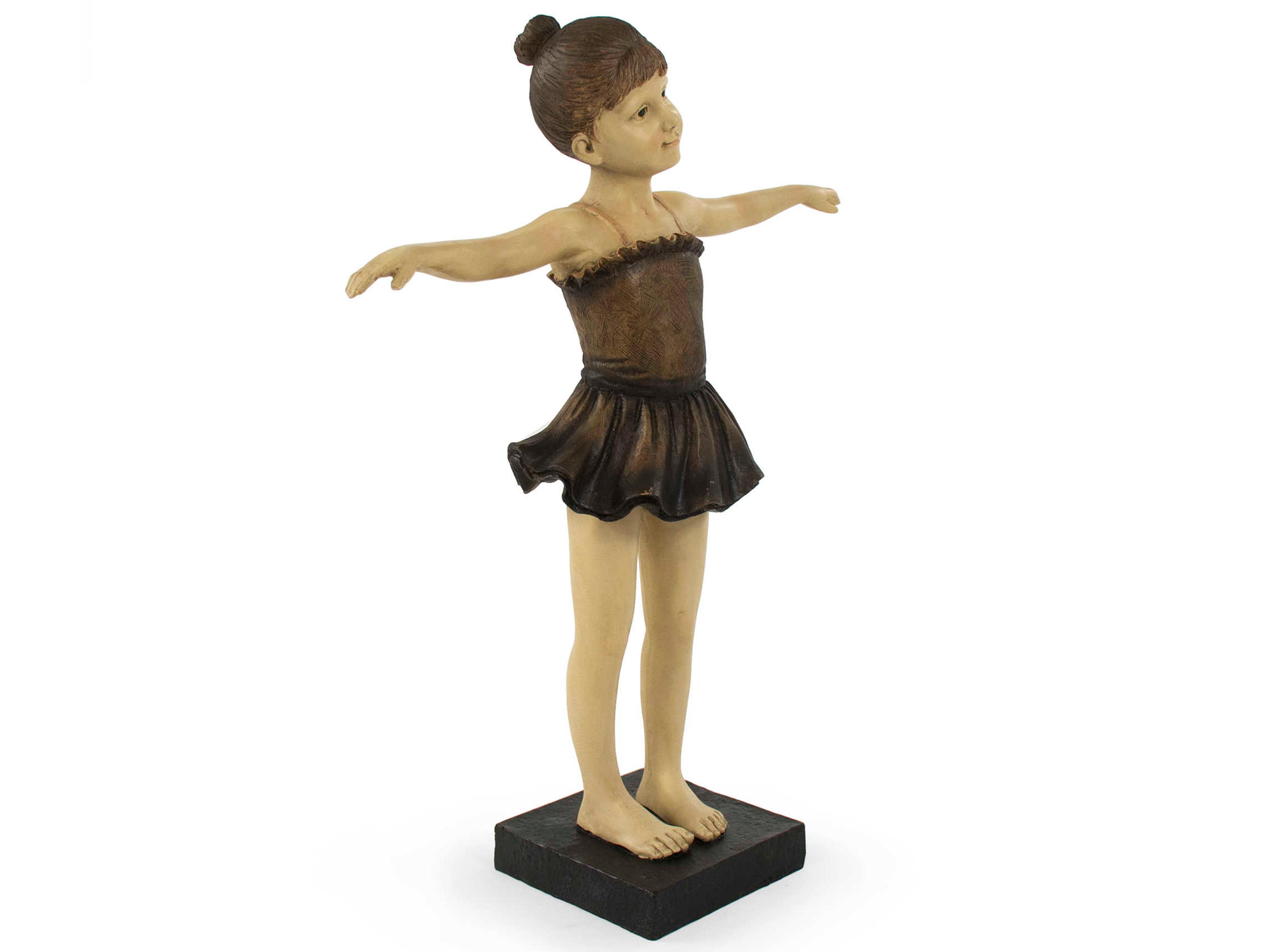 Zentique Tan / Black Dark Brown Ballerina Girl Sculpture