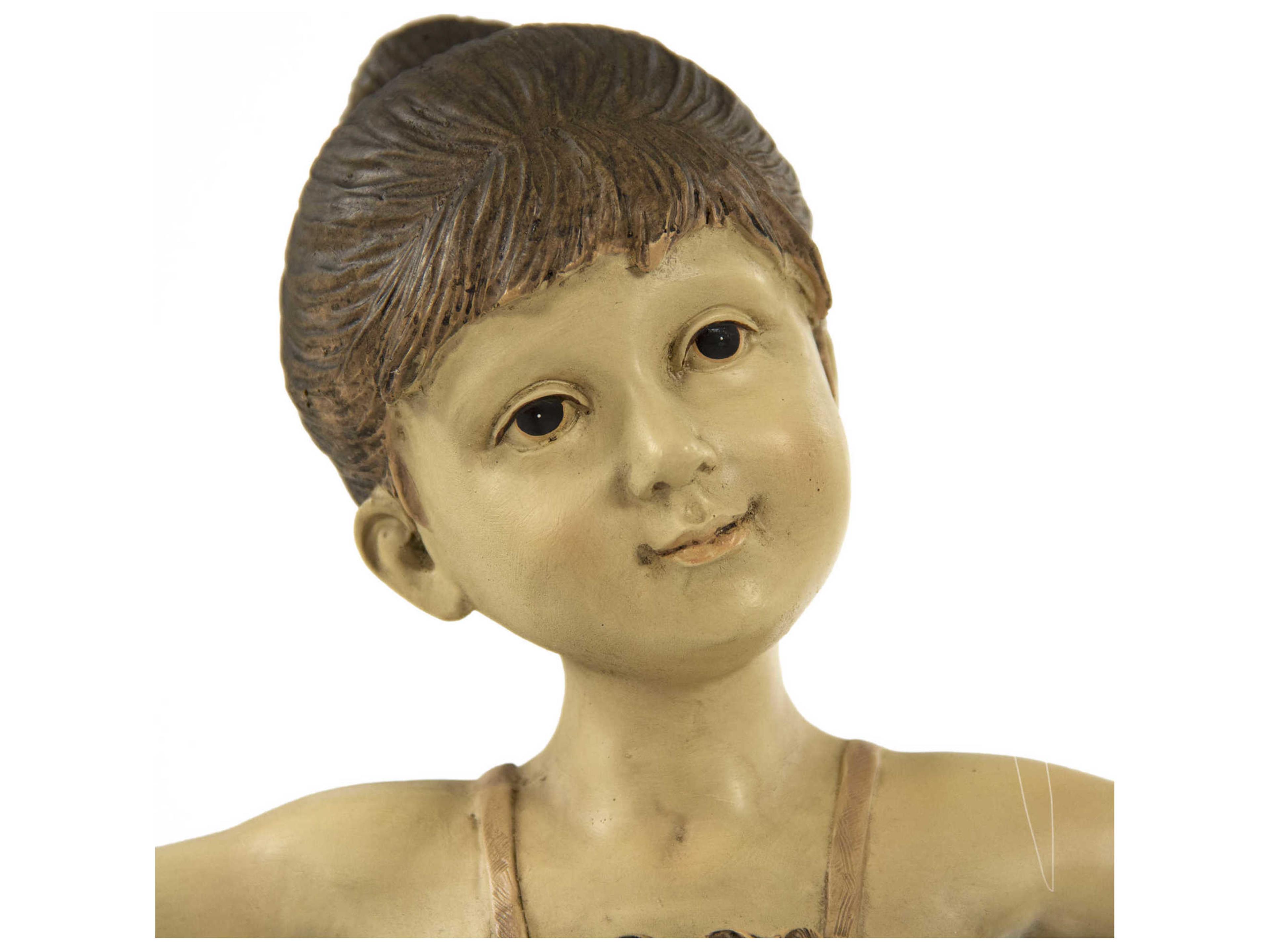 Zentique Tan / Black Dark Brown Ballerina Girl Sculpture