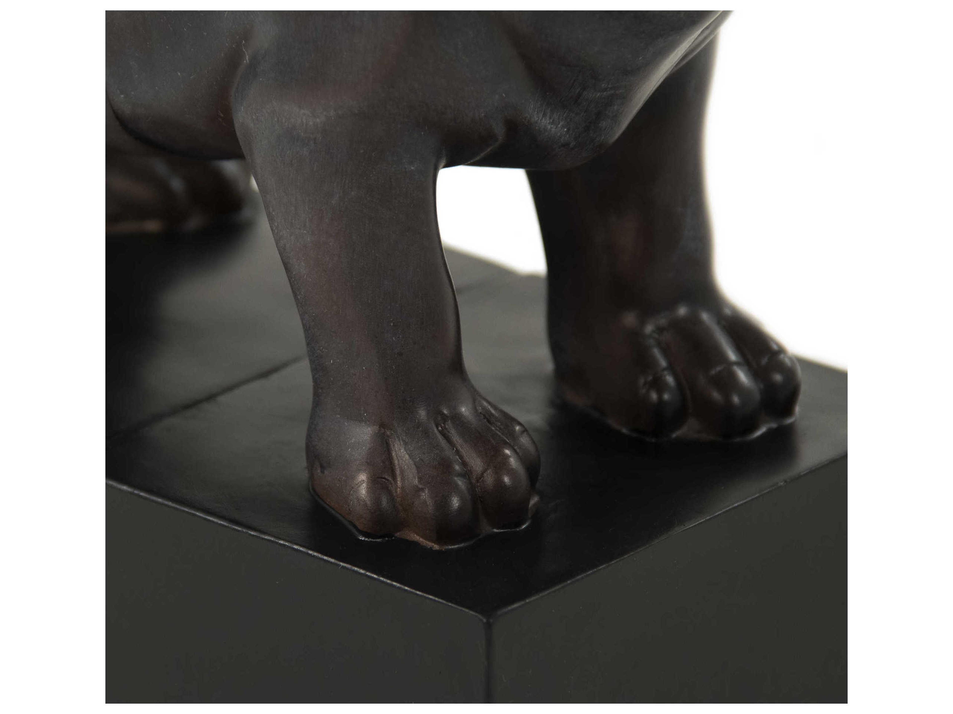 Zentique Black Resin Hippopotomus Bookend