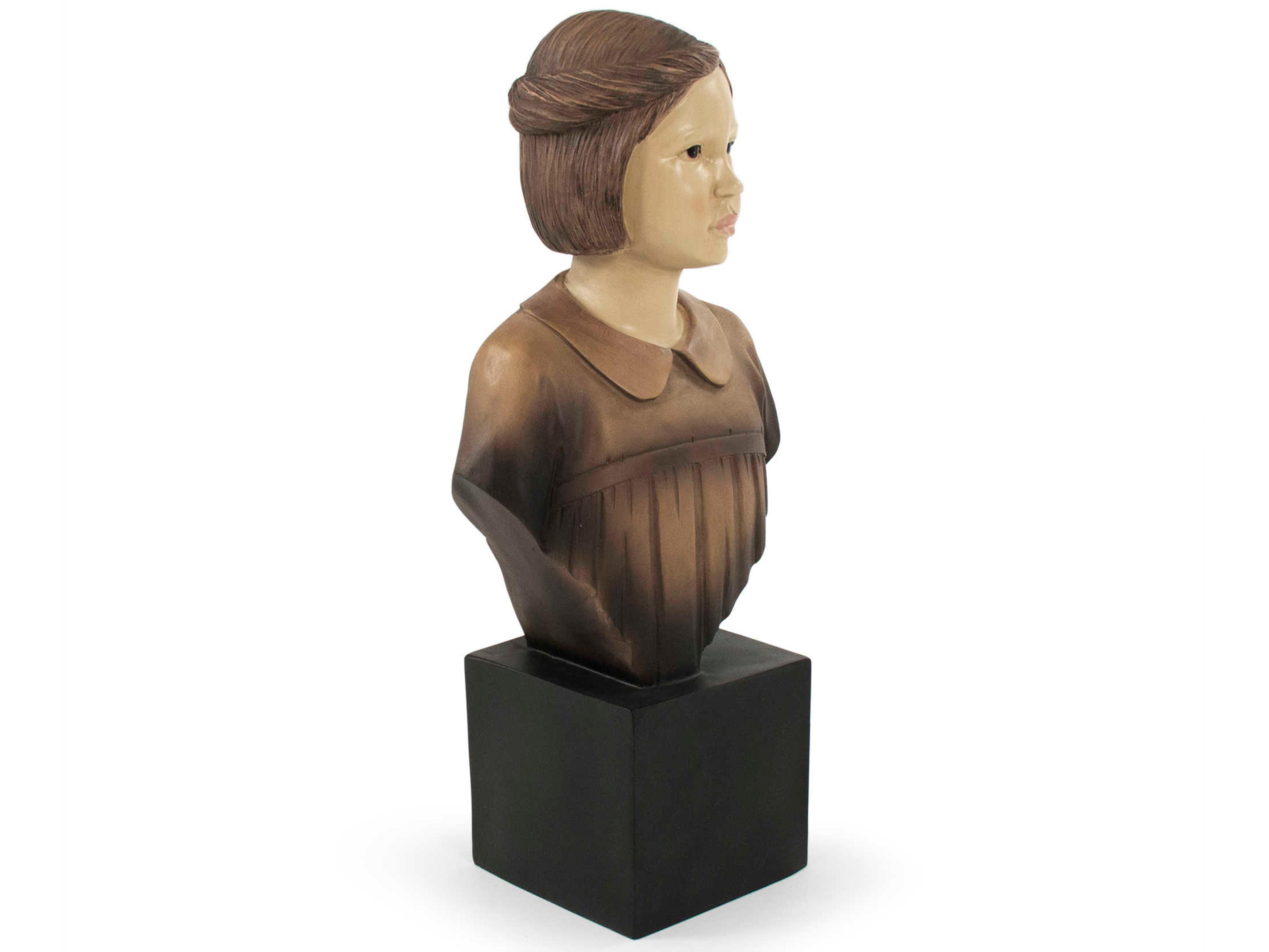 Zentique Tan / Black / Dark Brown / Ivory Girl Bust Sculpture