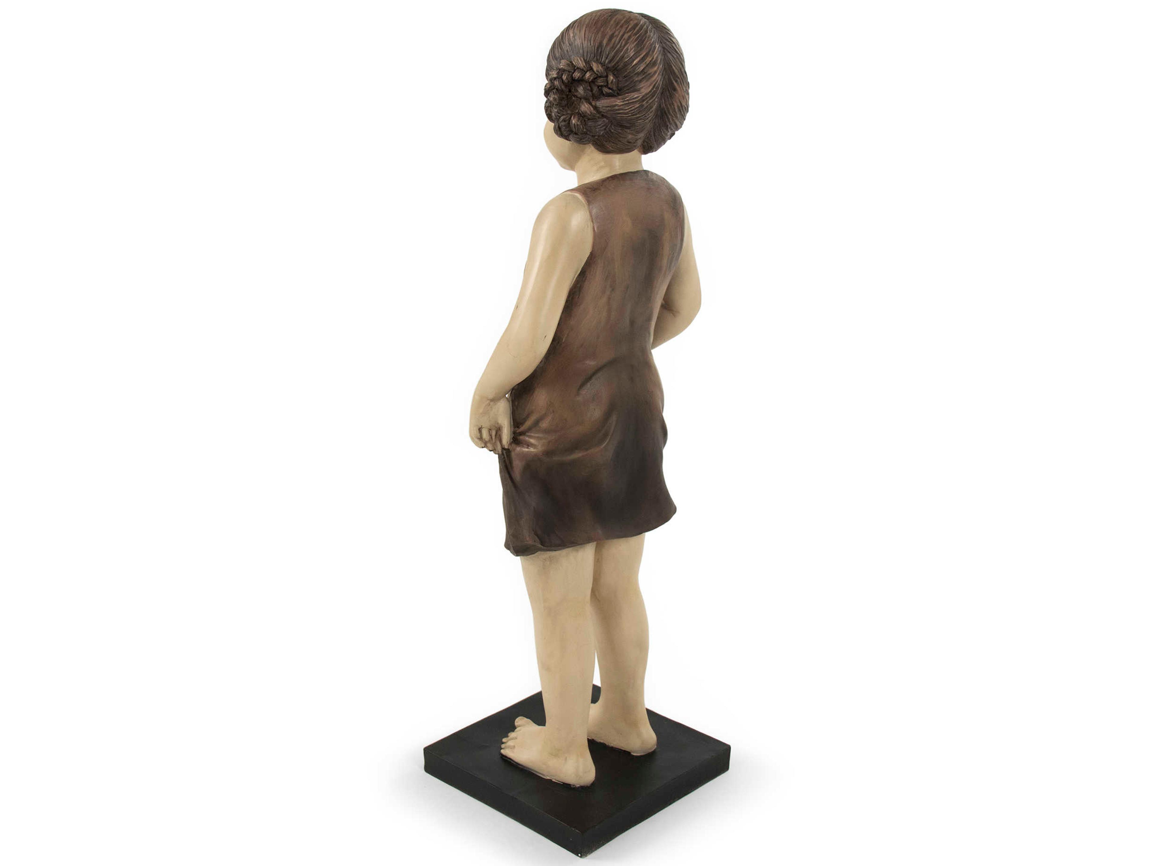 Zentique Tan / Black / Dark Brown / Ivory Girl Standing Sculpture