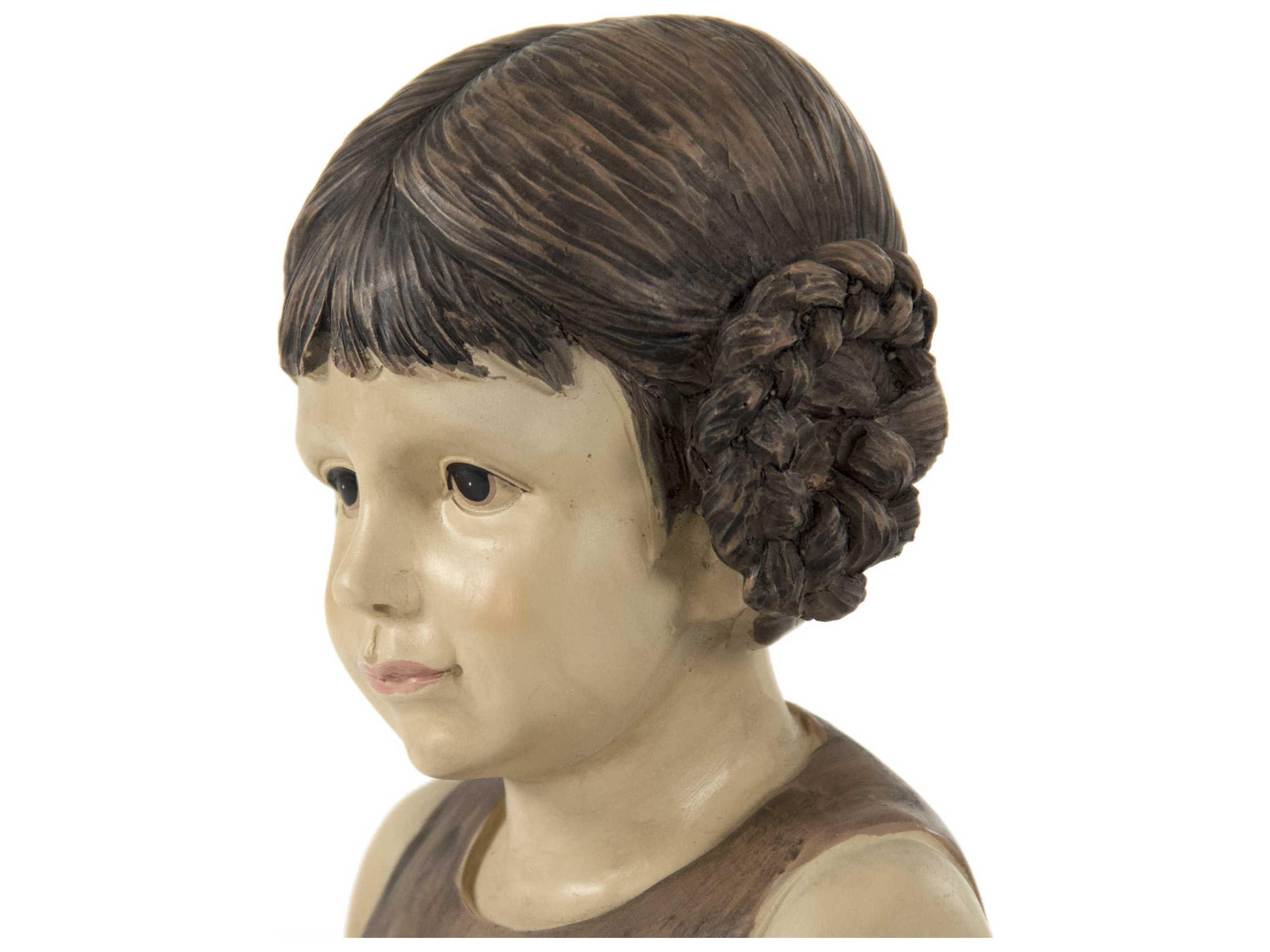 Zentique Tan / Black / Dark Brown / Ivory Girl Standing Sculpture