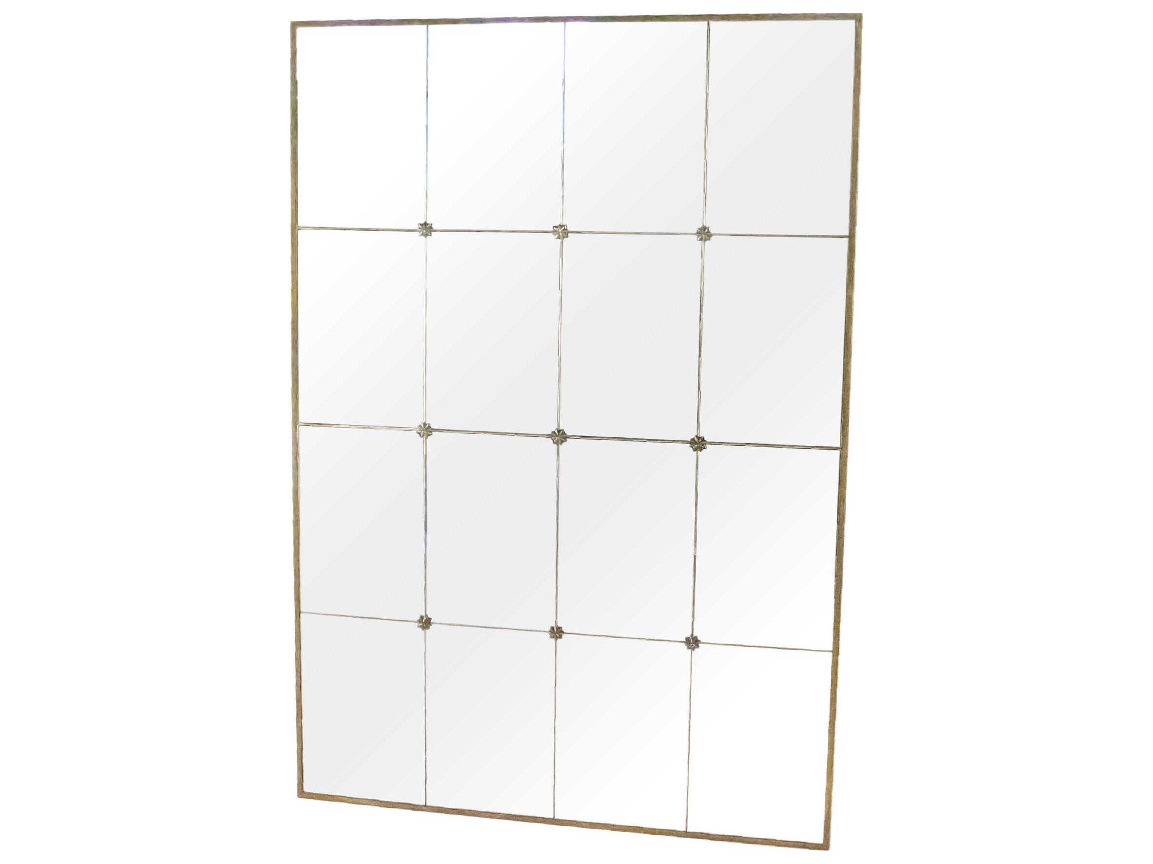 Zentique Gold Paneled Antique Gold Wall Mirror Rectangular