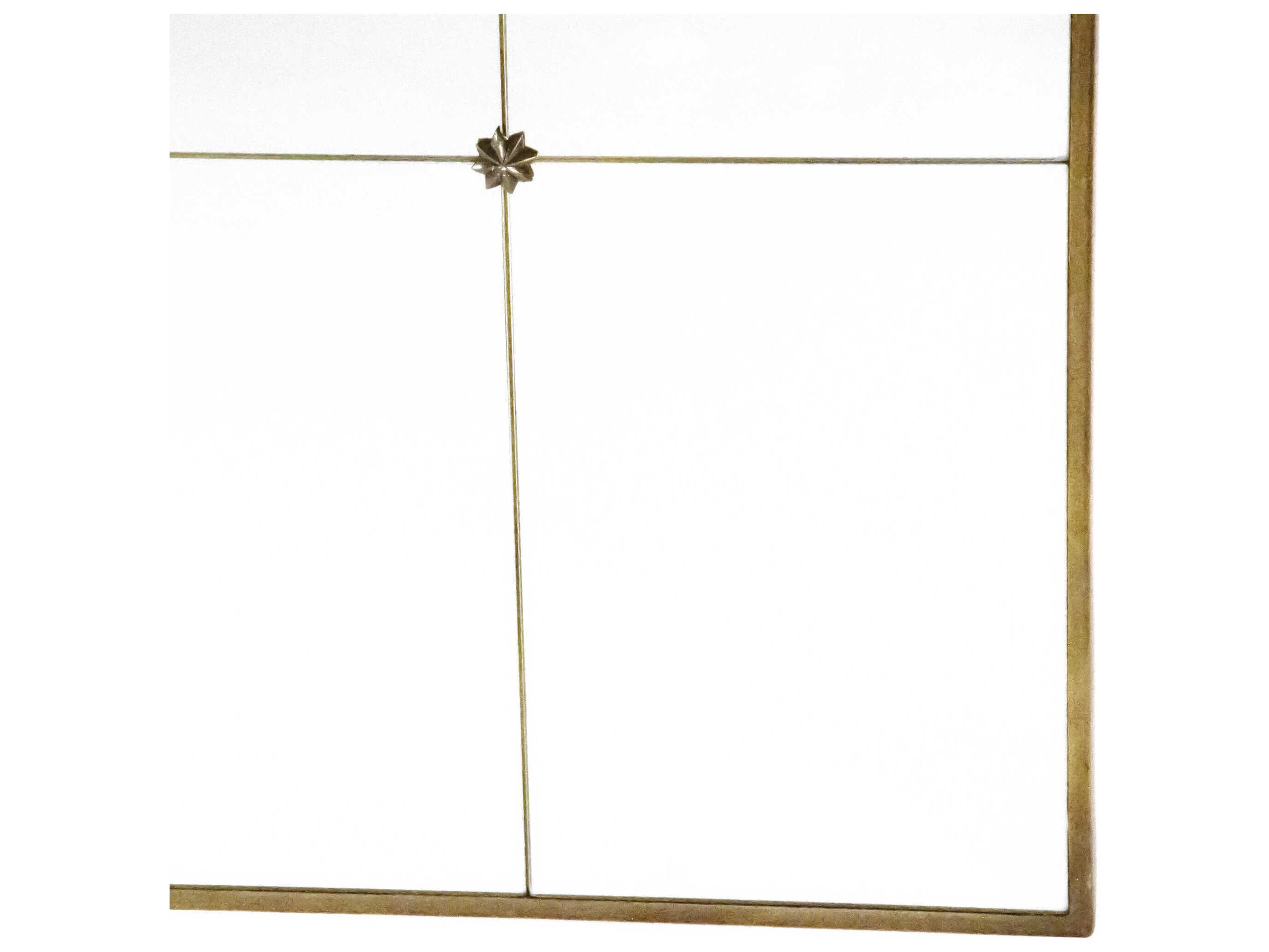 Zentique Gold Paneled Antique Gold Wall Mirror Rectangular