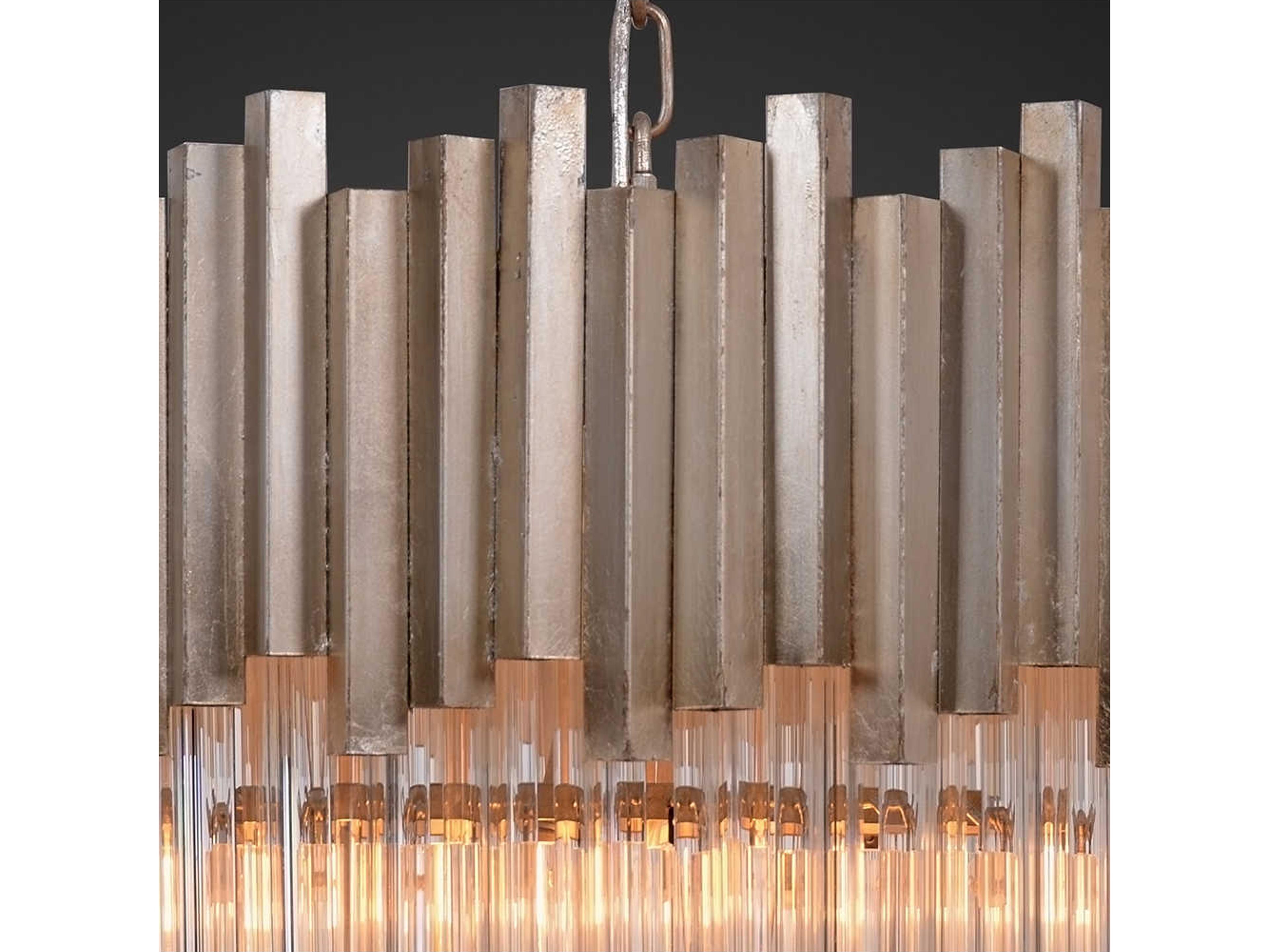 Zentique 6-Light Distressed Gold Crystal Glass Tiered Chandelier