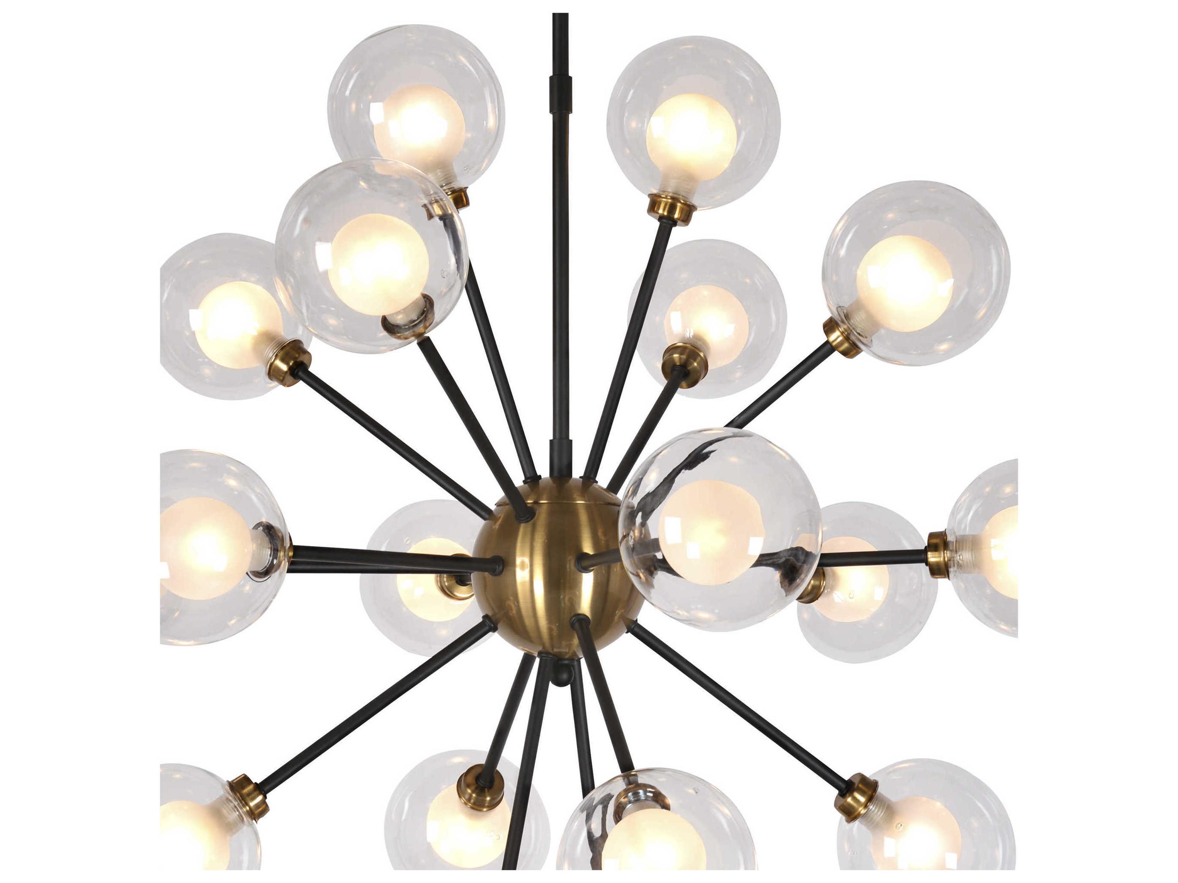 Zentique 18-Light8-Light Matte Black Gold Glass Globe Pendant