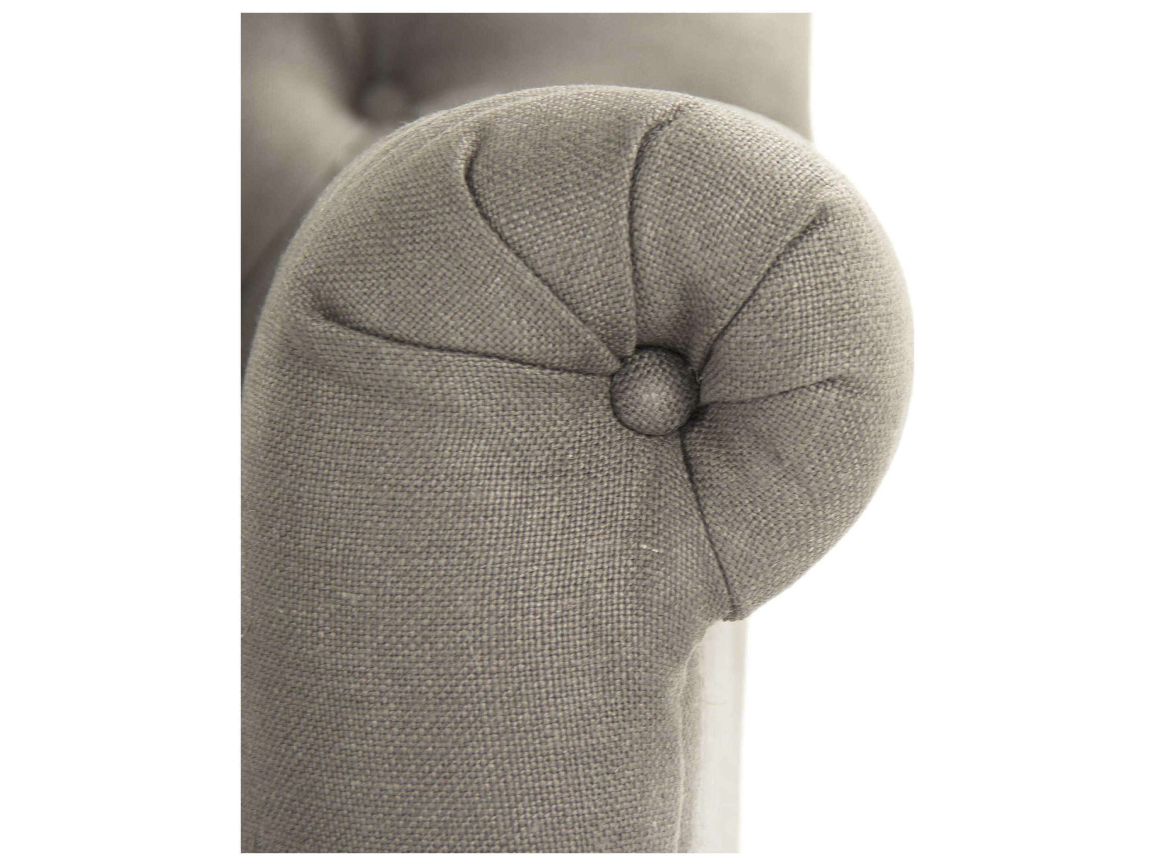 Zentique Rolling Gray Fabric Tufted Accent Chair