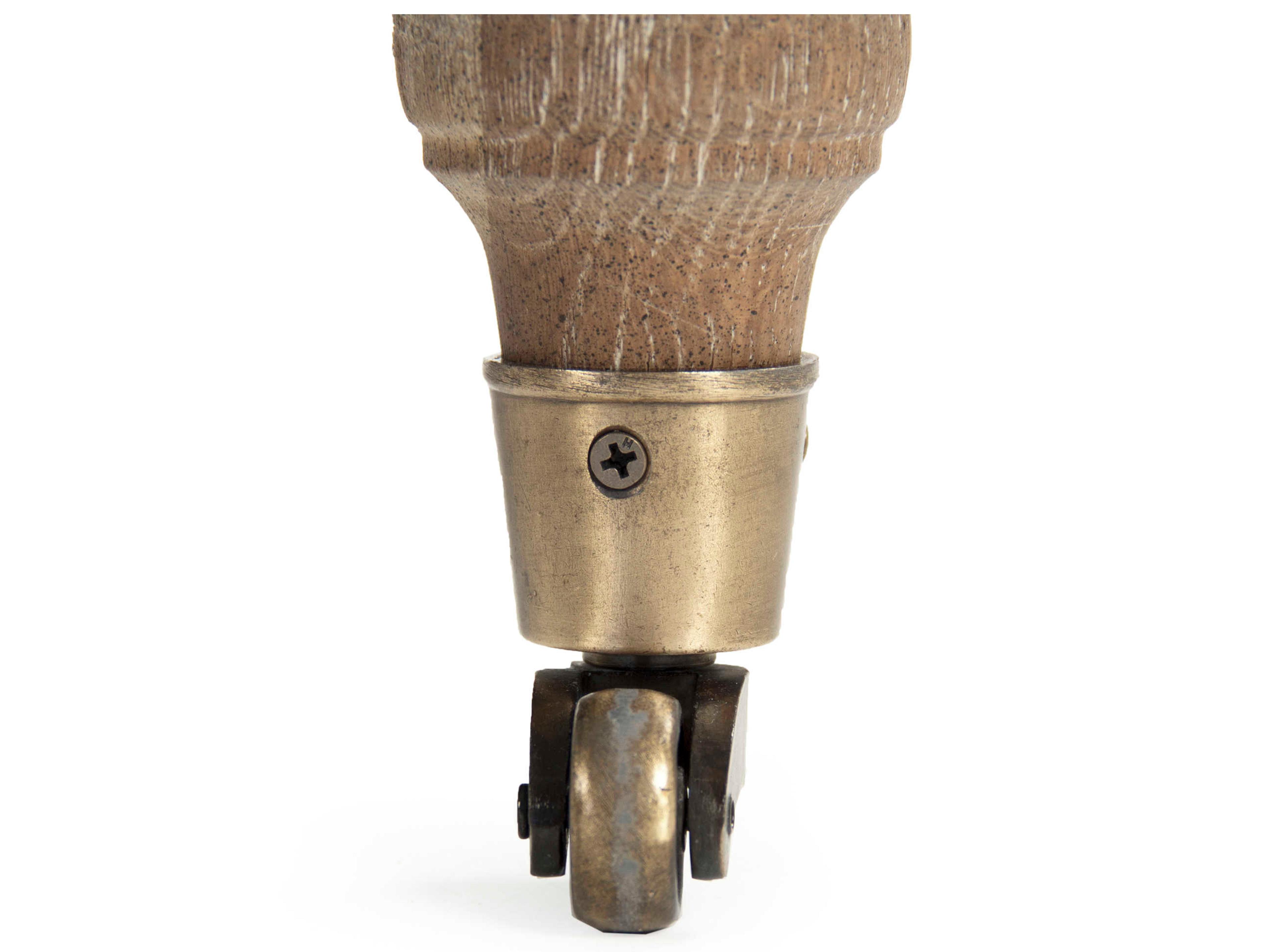 Zentique Rolling Gray Fabric Tufted Accent Chair