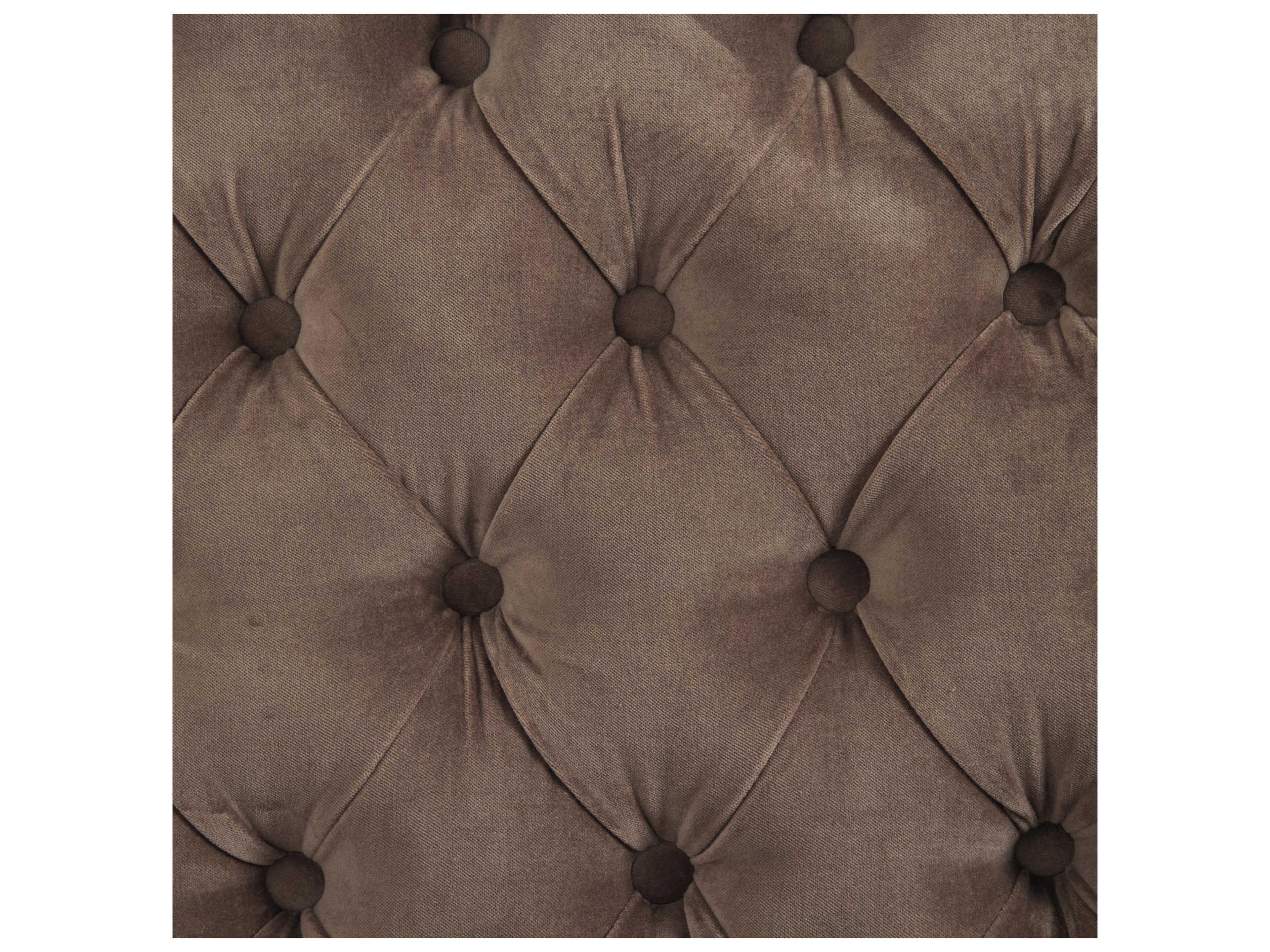 Zentique Rolling Brown Fabric Tufted Accent Chair