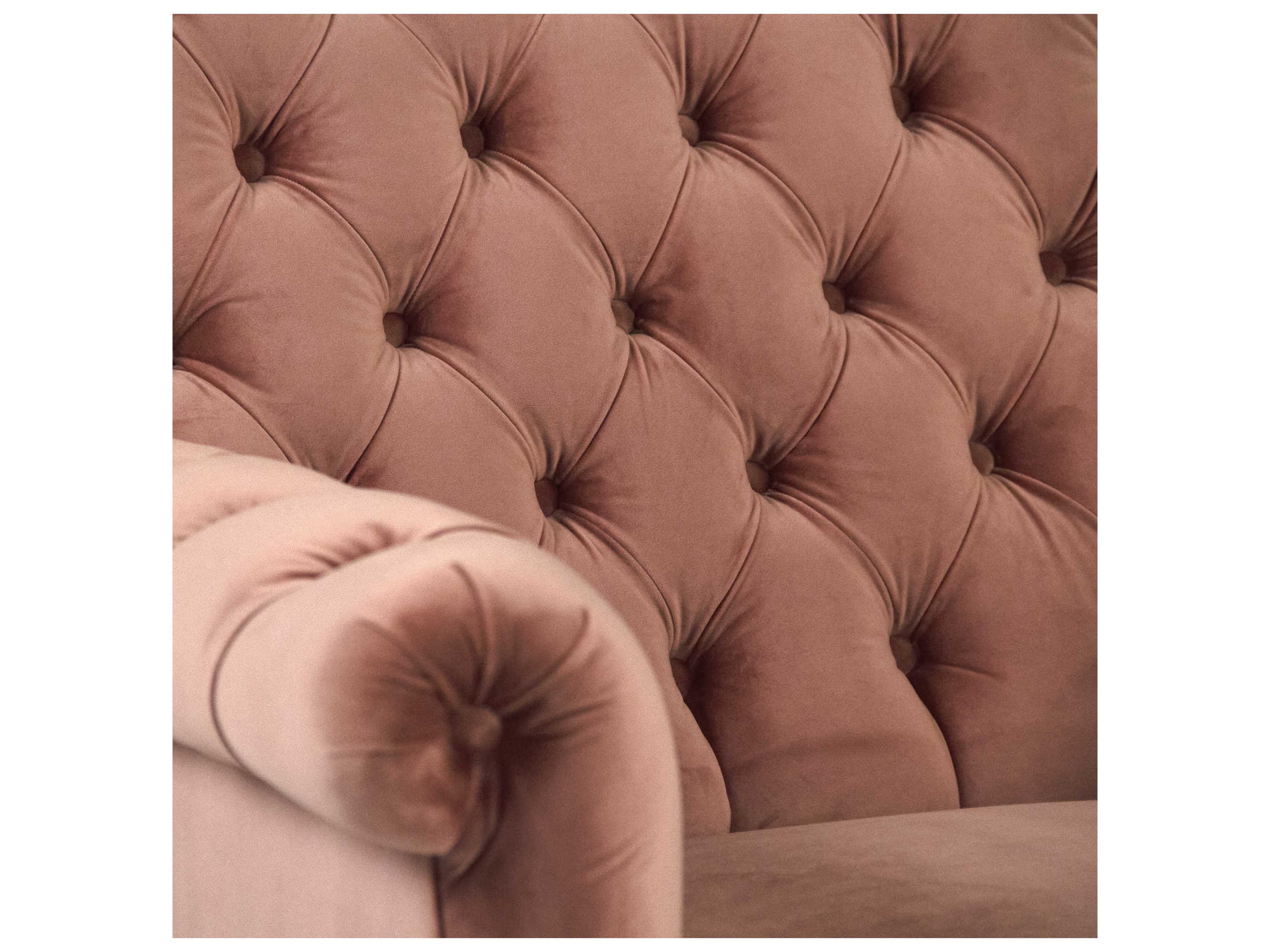 Zentique Rolling Pink Fabric Tufted Accent Chair