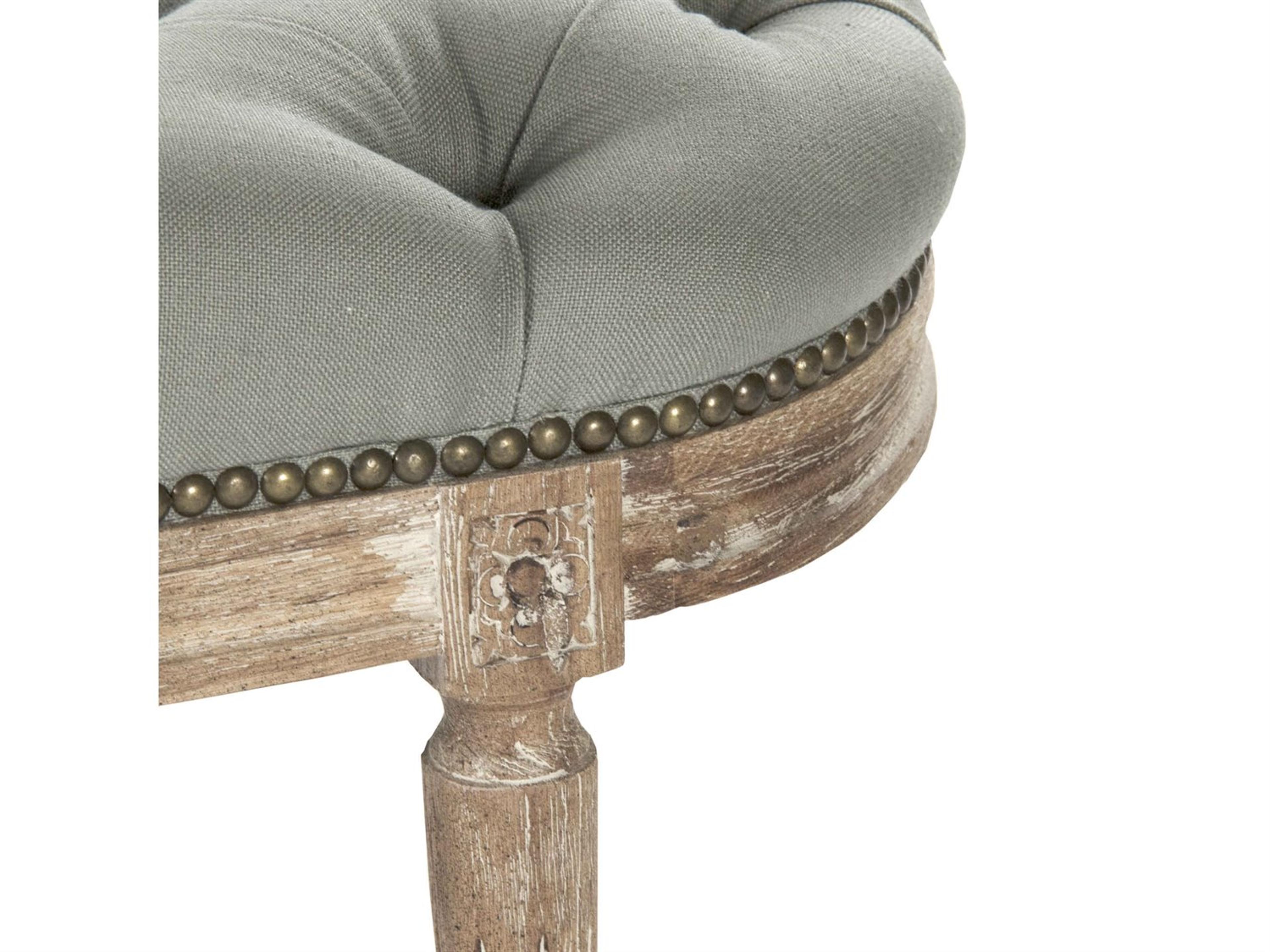 Zentique Michel Gray Upholstered Accent Bench
