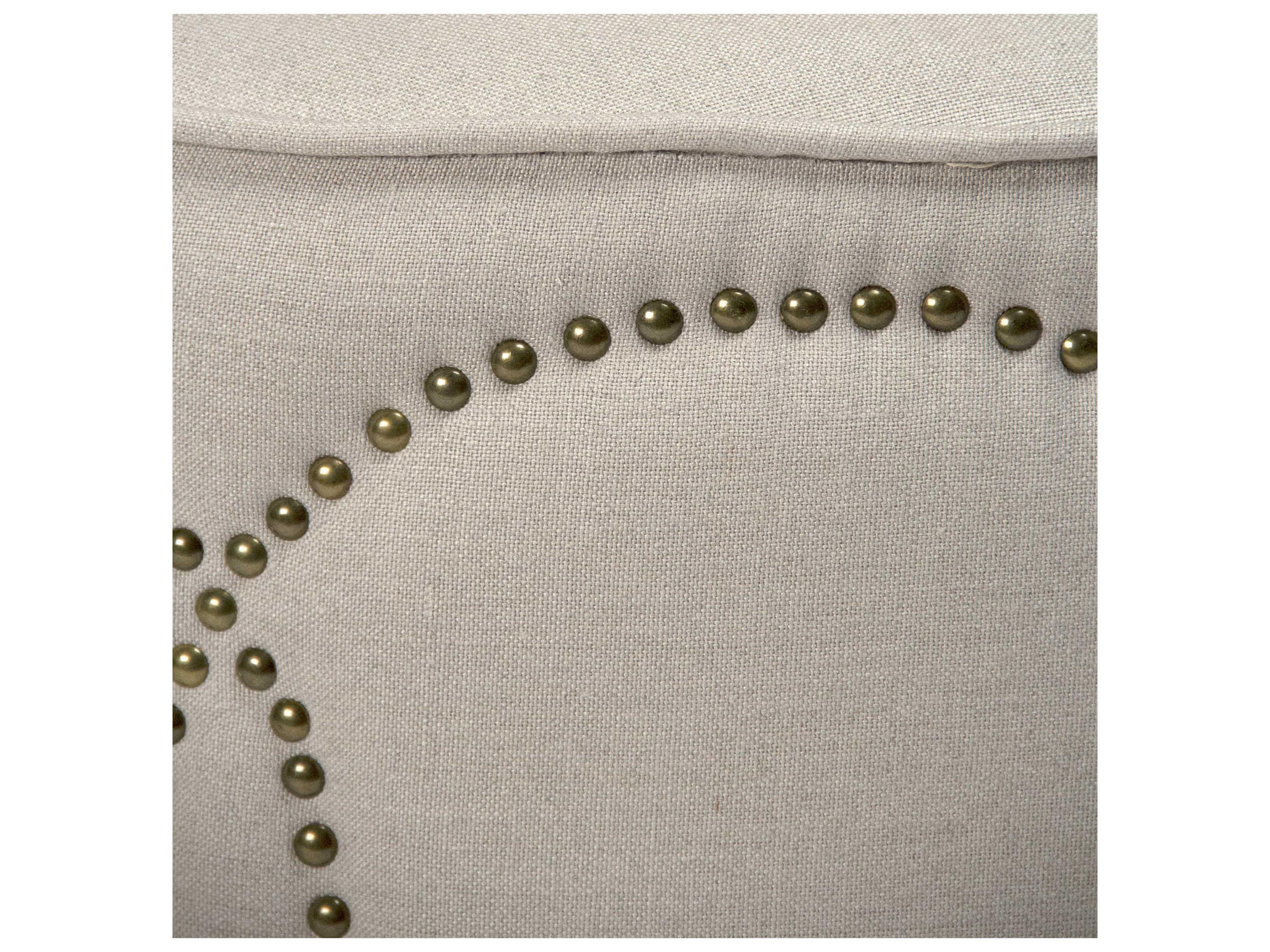 Zentique Natural Linen Cream Upholstered Ottoman