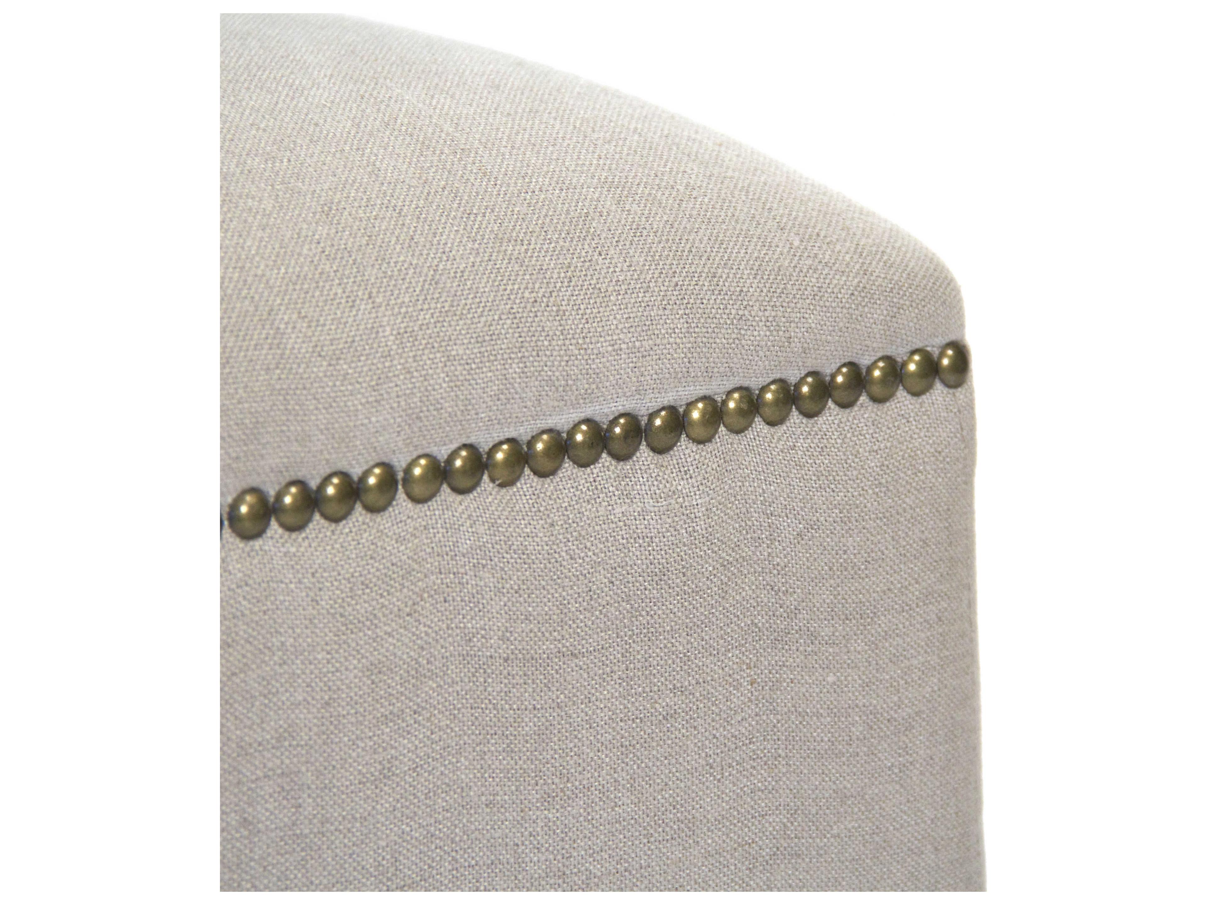 Zentique Willem Natural Linen Cream Upholstered Accent Stool