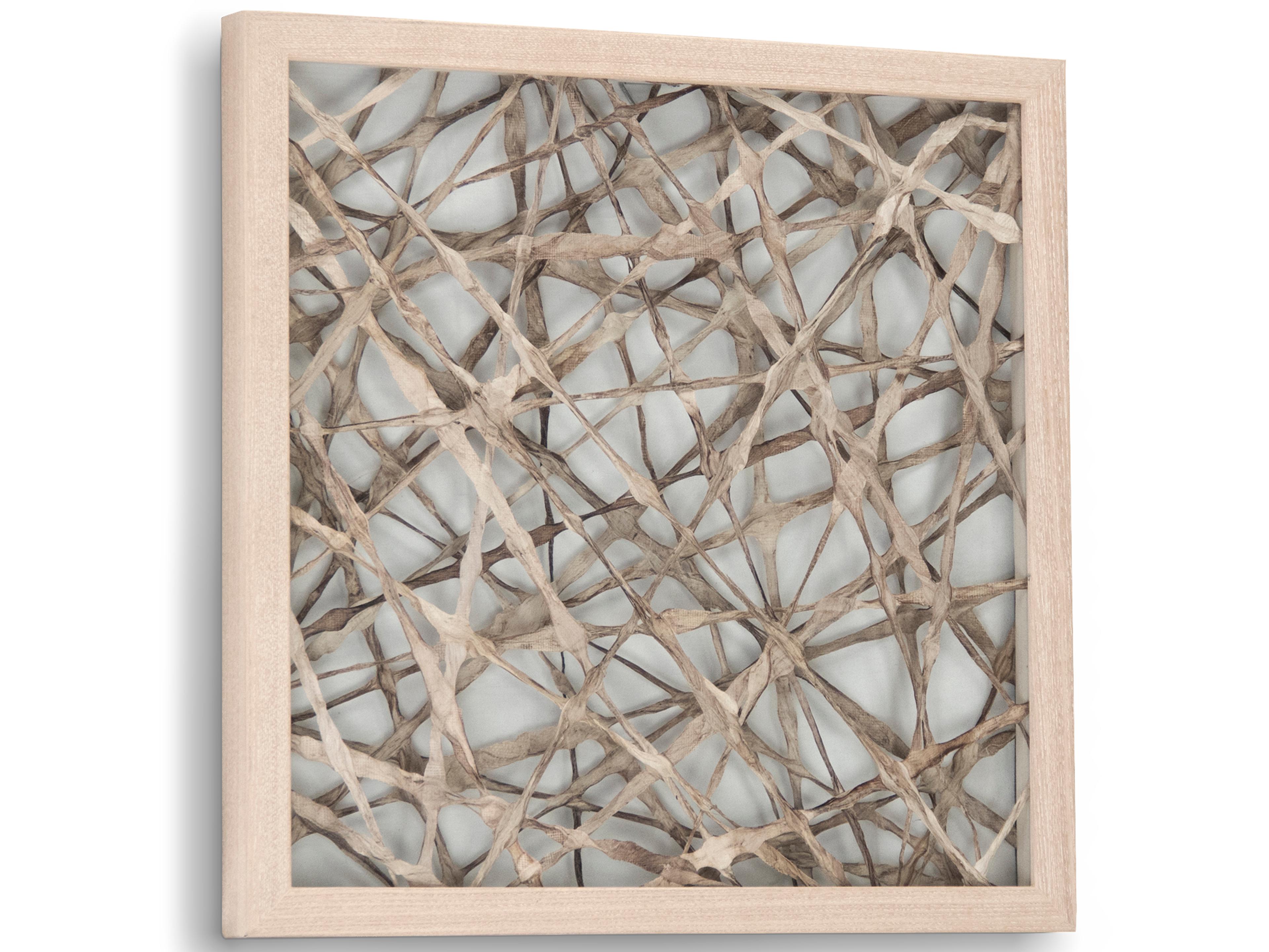 Zentique Tan Asymmetrical Abstract Paper Shadow Box