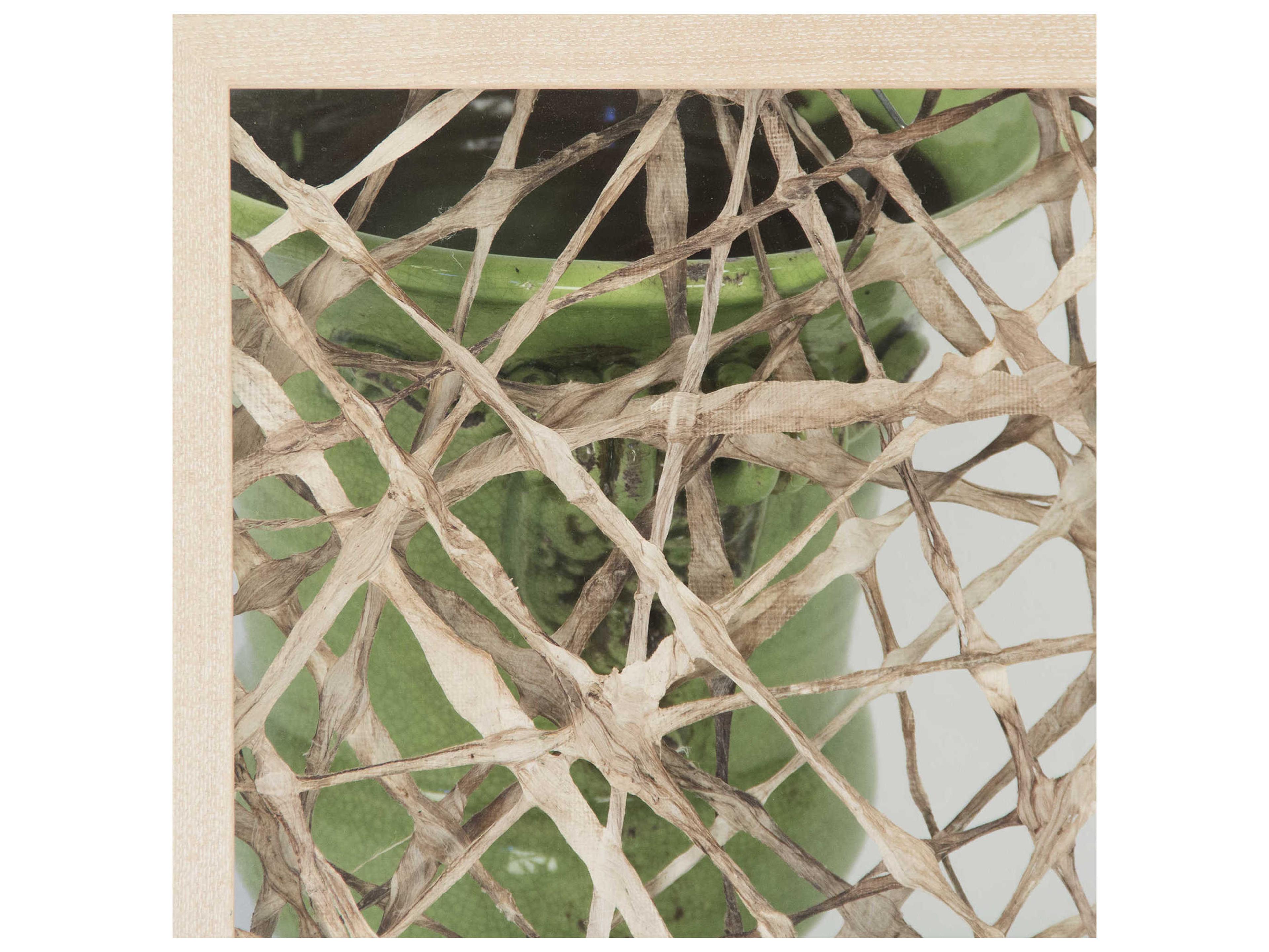 Zentique Tan Asymmetrical Abstract Paper Shadow Box