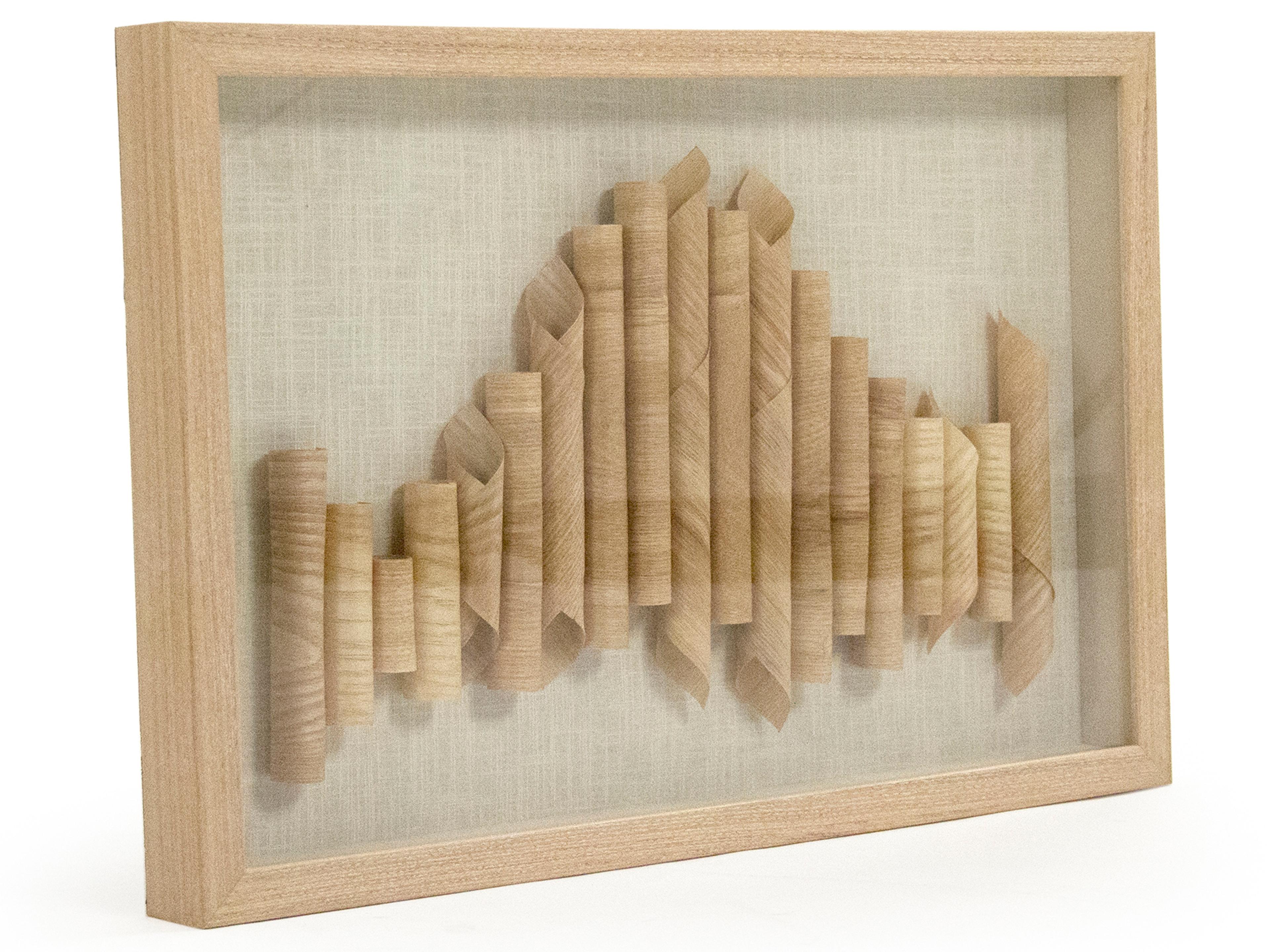 Zentique 24" Furled Wood Abstract Paper Shadow Box
