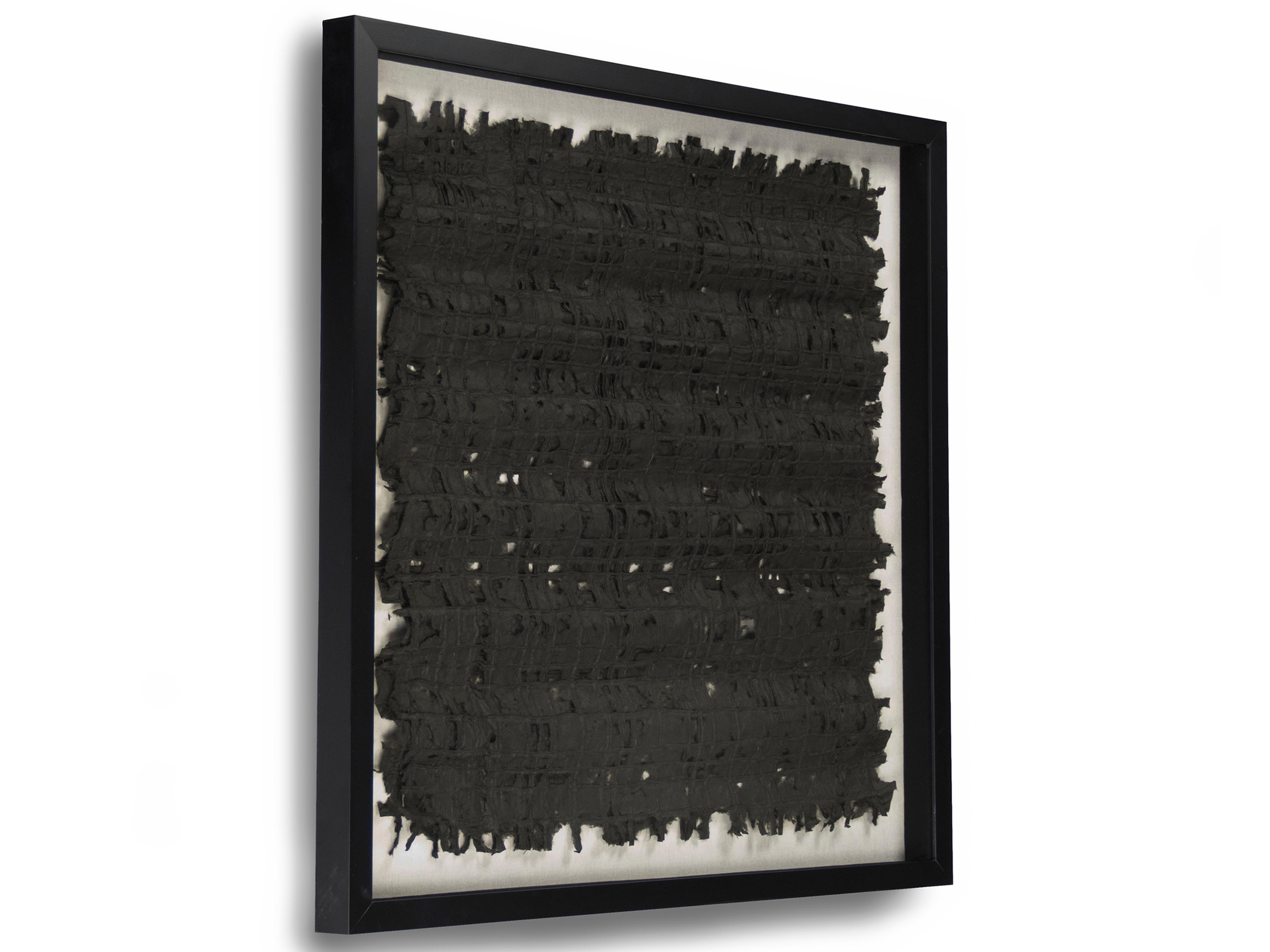 Zentique Black Wavy Grid Abstract Paper Shadow Box