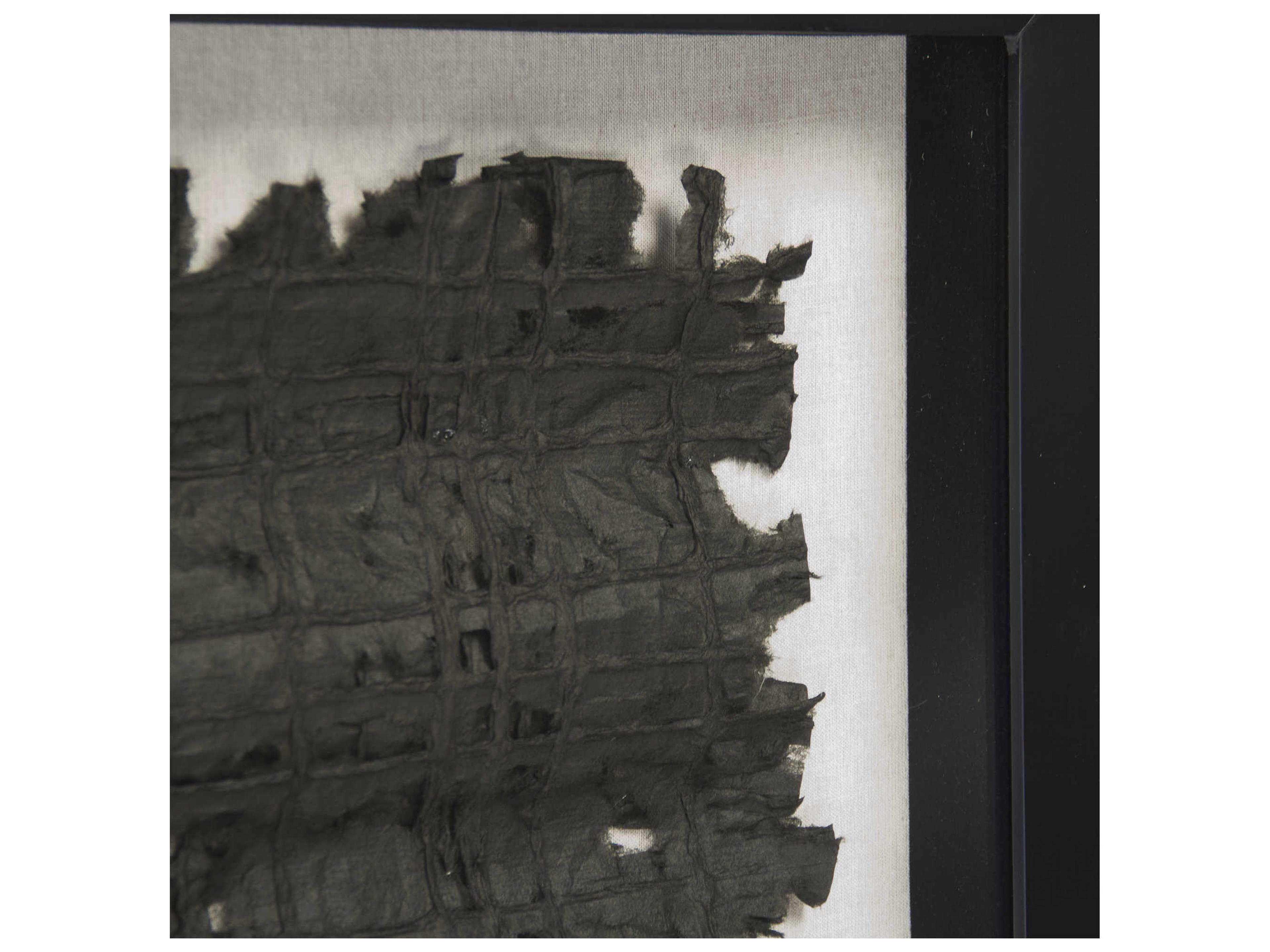 Zentique Black Wavy Grid Abstract Paper Shadow Box