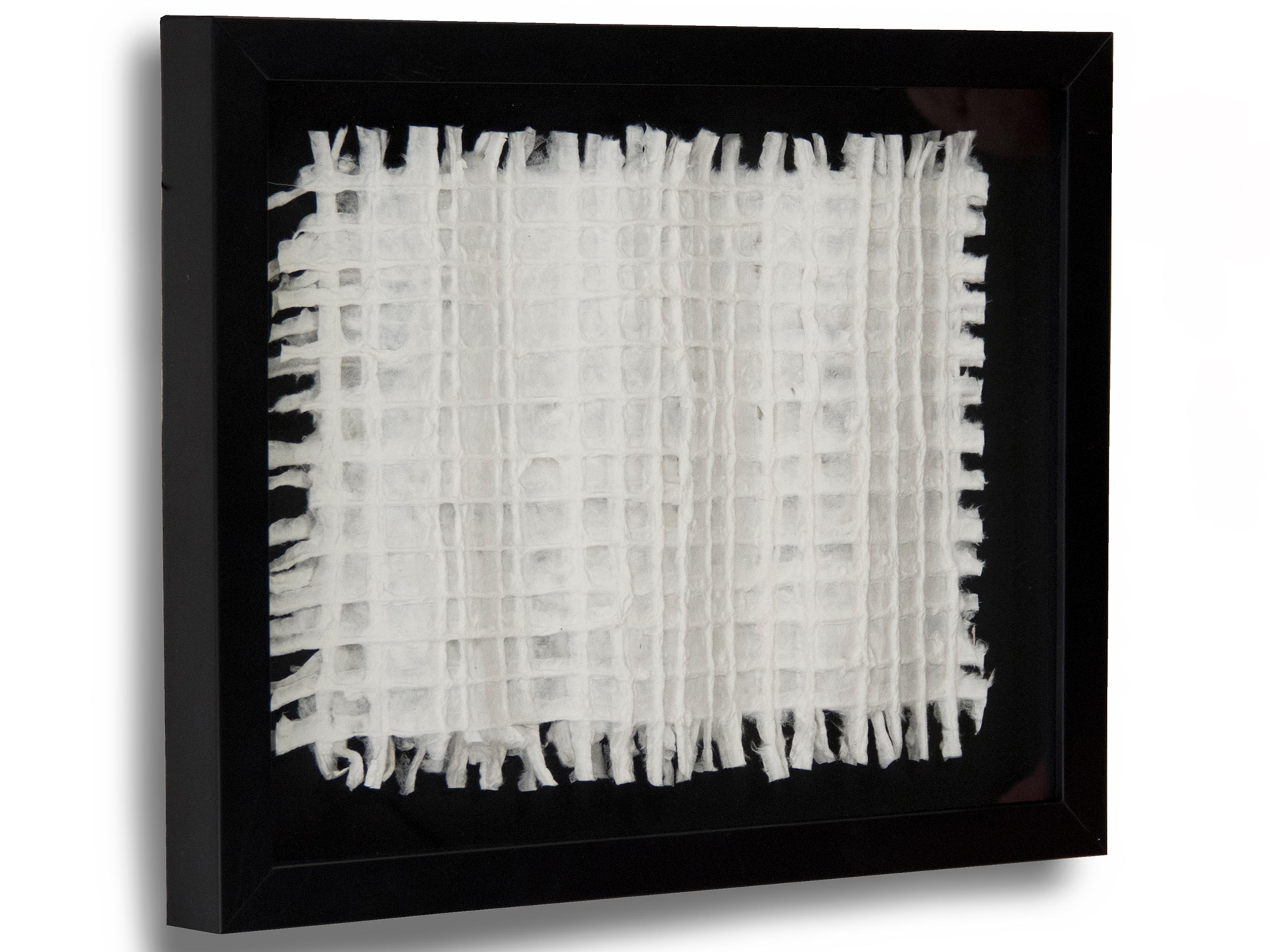 Zentique White Wavy Grid Abstract Paper Shadow Box