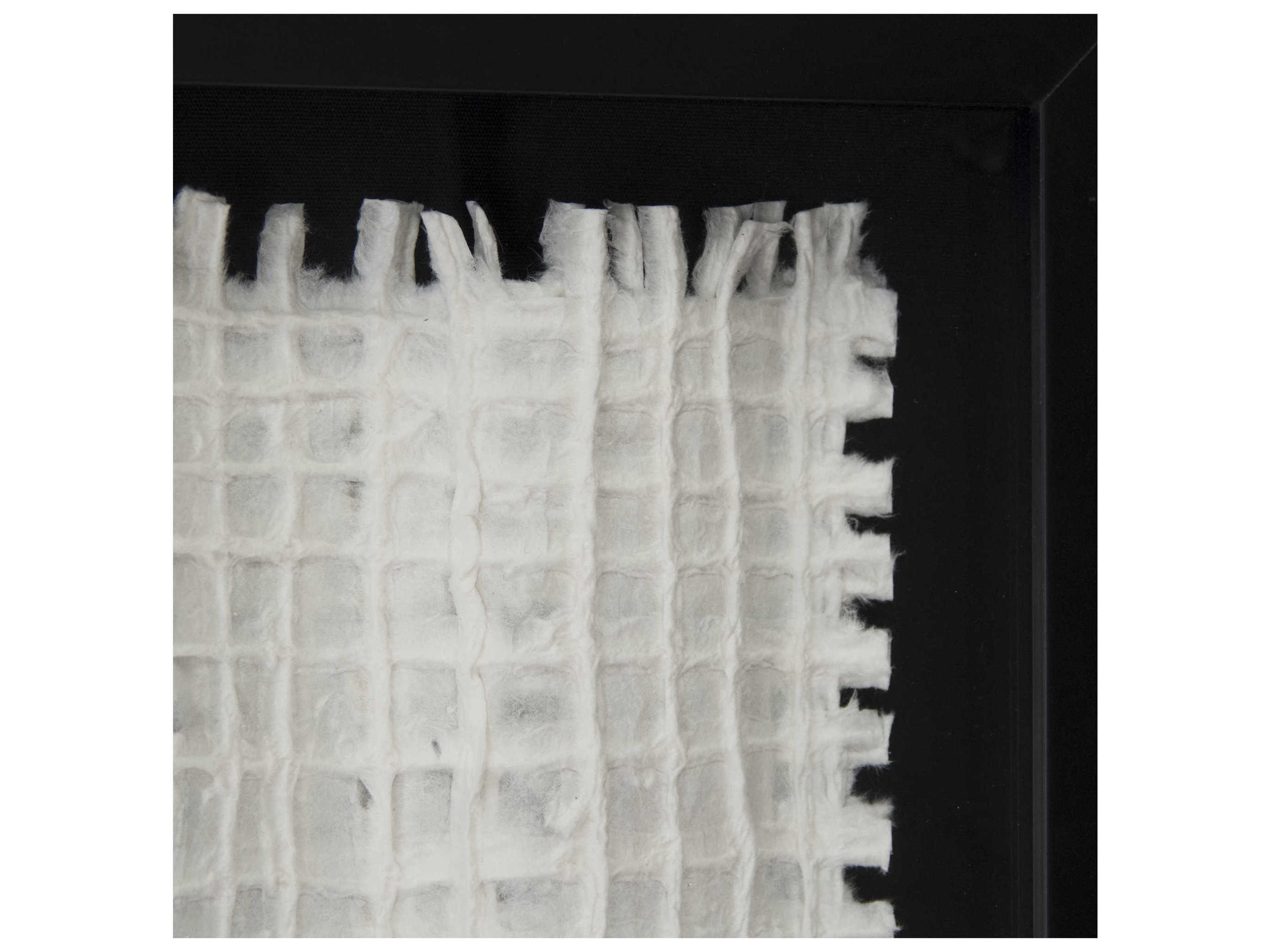 Zentique White Wavy Grid Abstract Paper Shadow Box