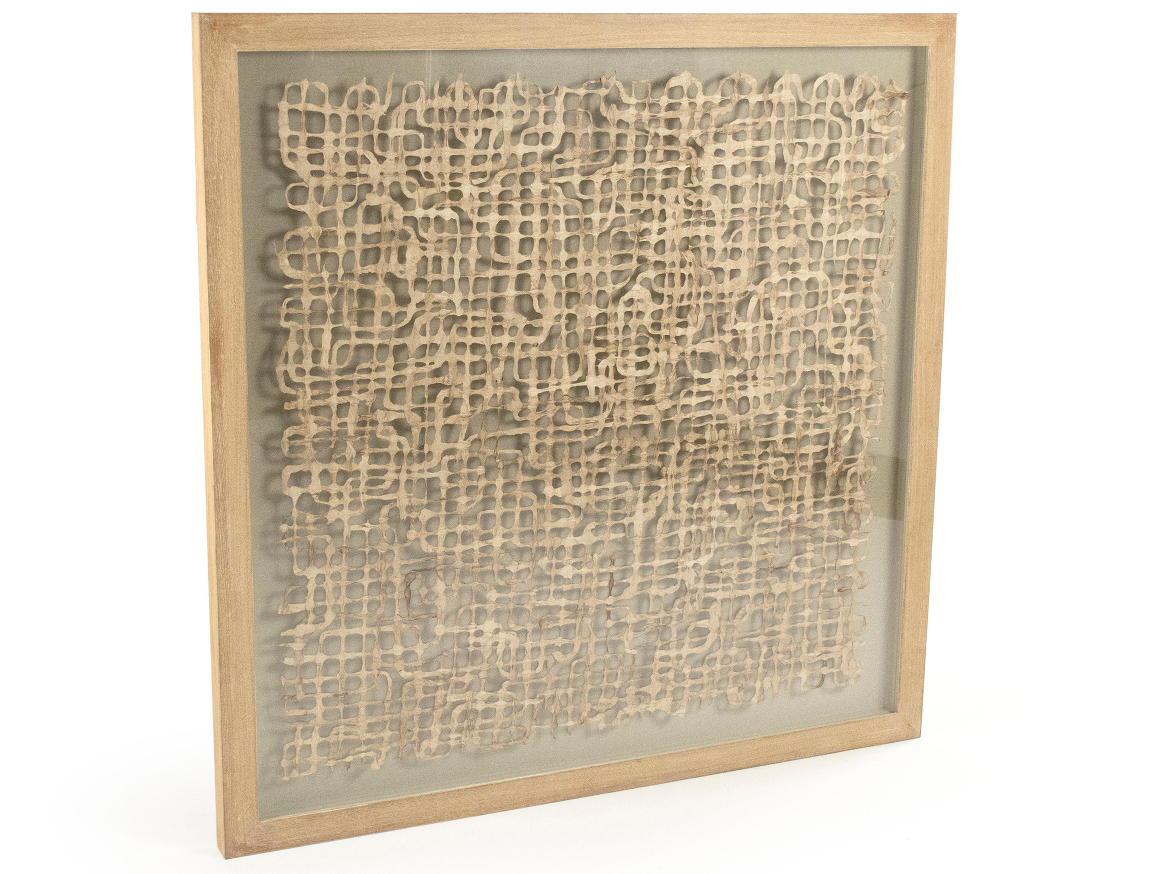 Zentique Wavy Grid Abstract Paper Shadow Box
