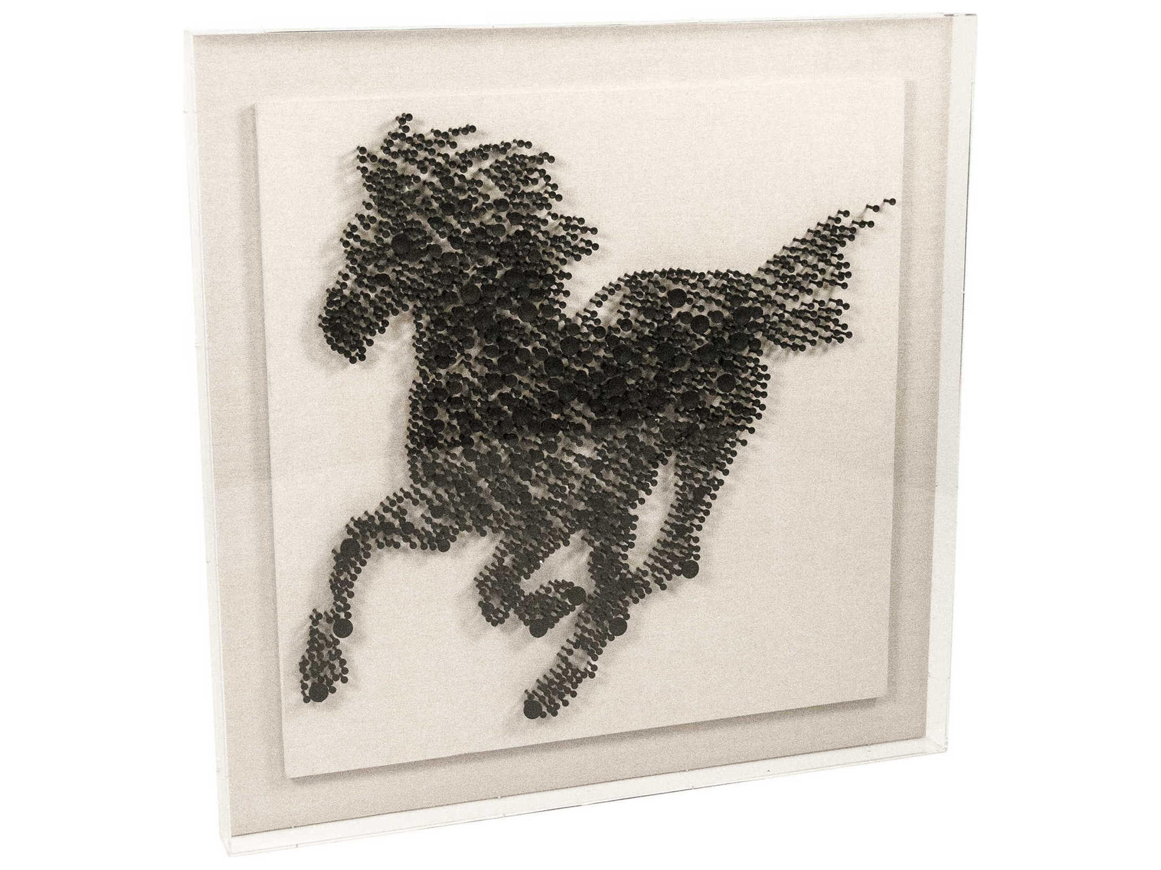 Zentique Abstract Mosaic Horse Shadow Box
