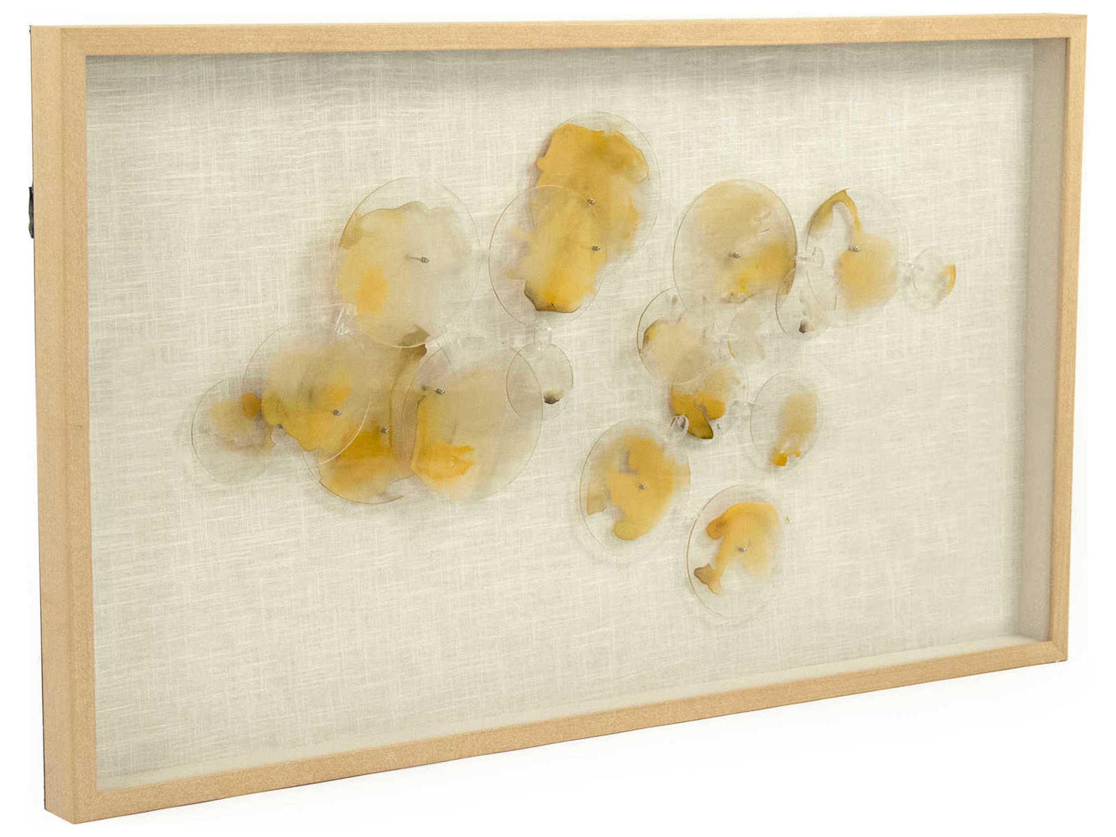 Zentique Abstract Yellow Stained Glass Shadow Box