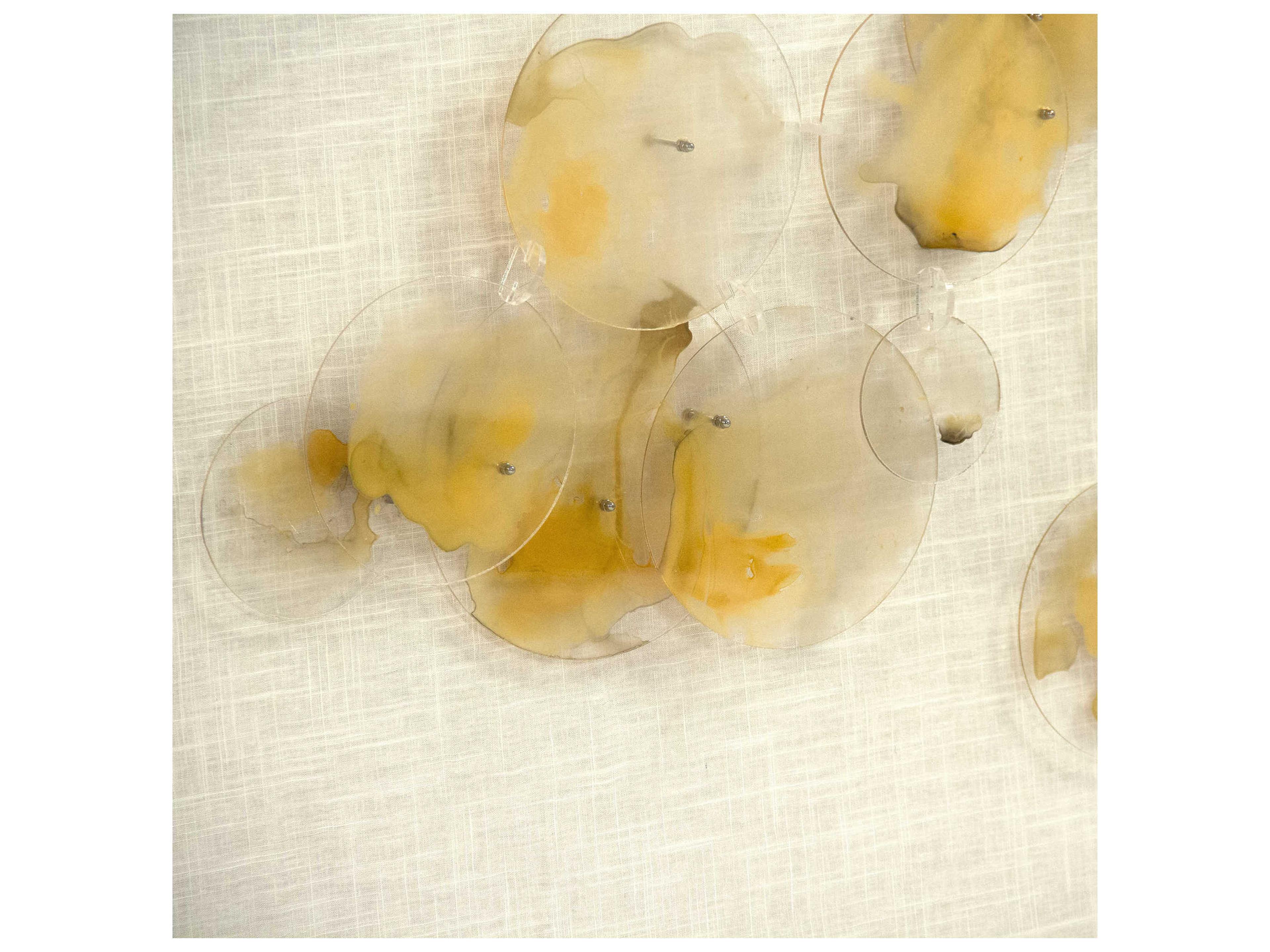 Zentique Abstract Yellow Stained Glass Shadow Box