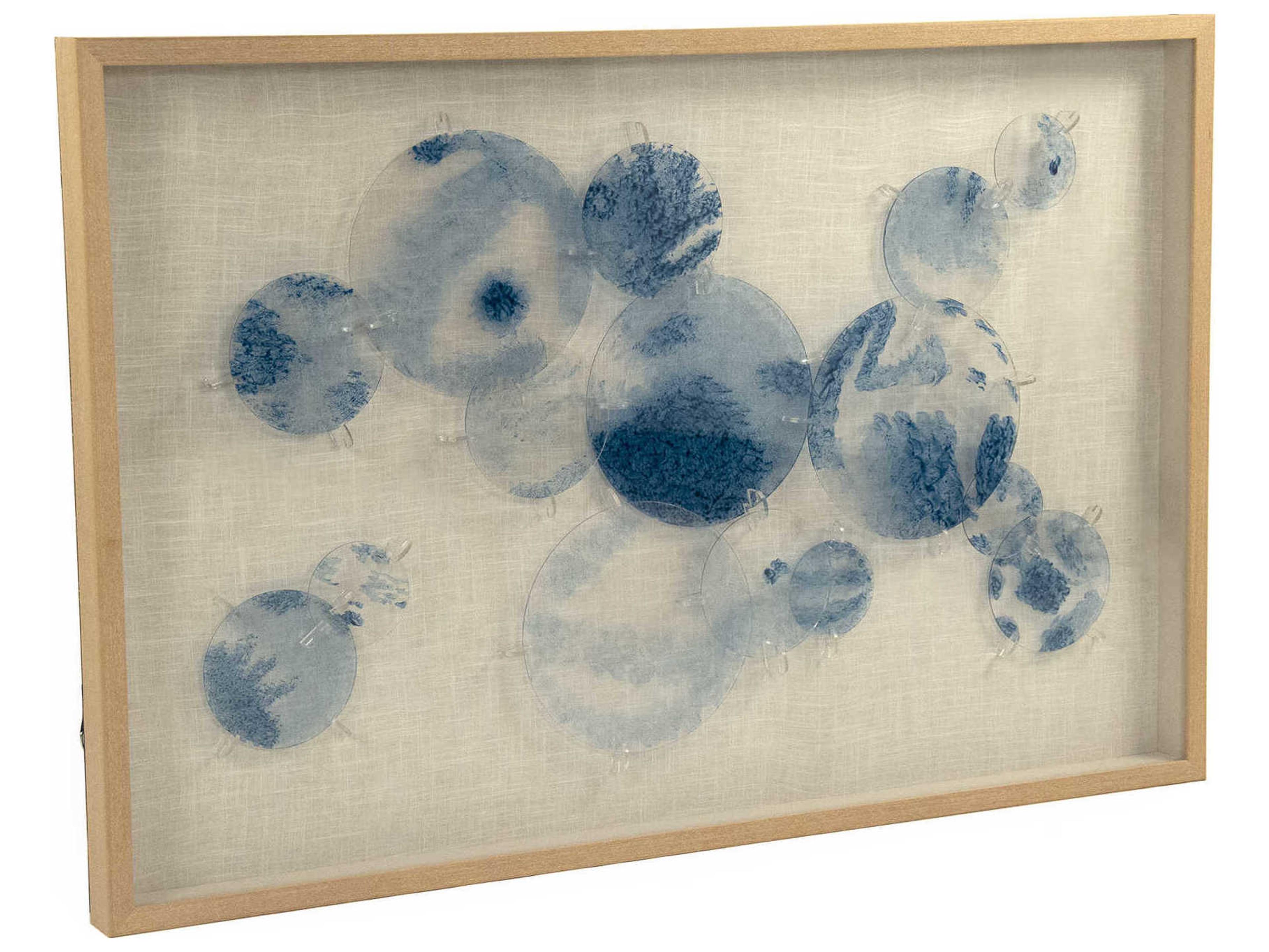 Zentique Abstract Blue Stained Glass Shadow Box