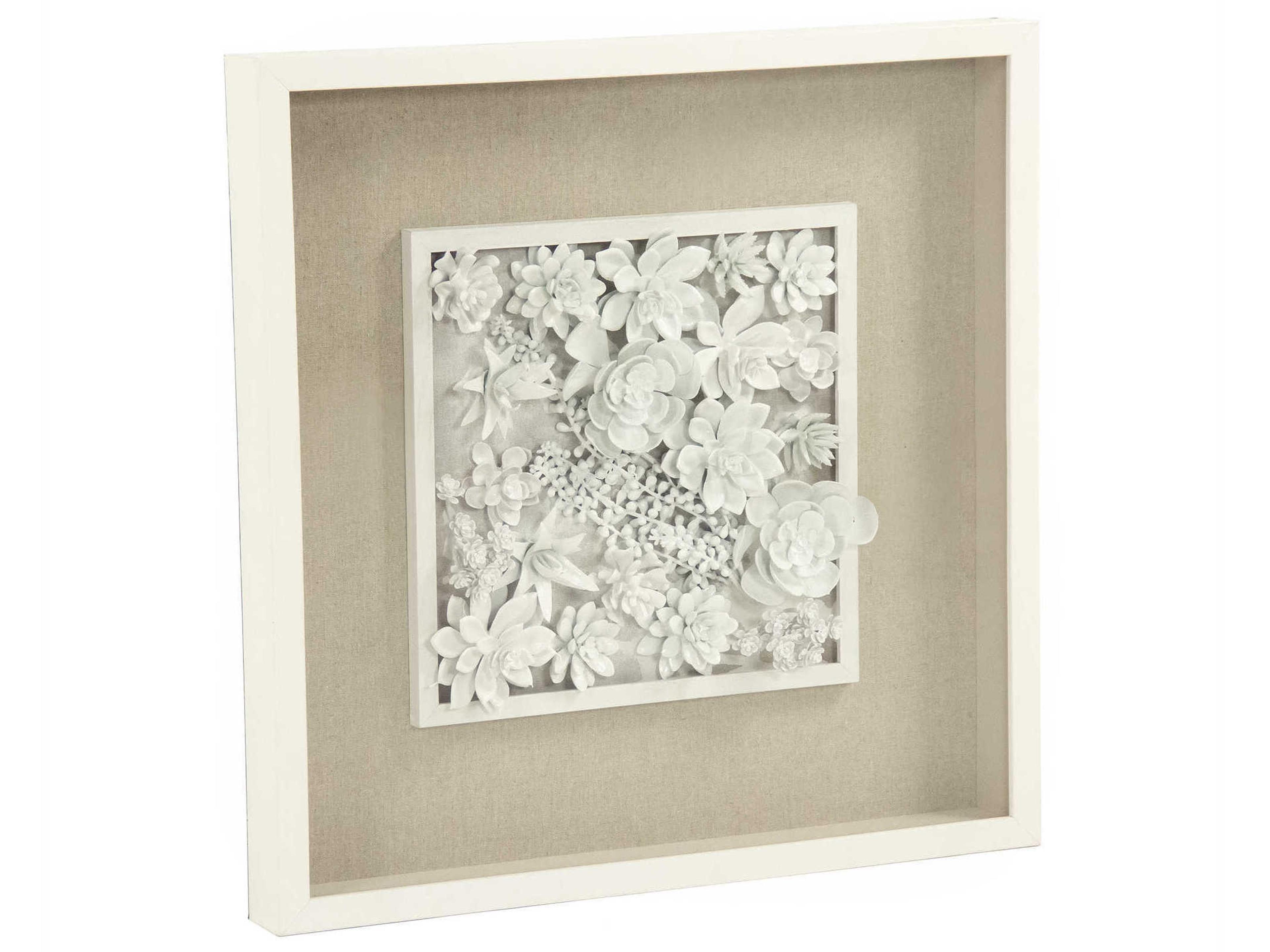 Zentique Abstract Ceramic Botanical Shadow Box