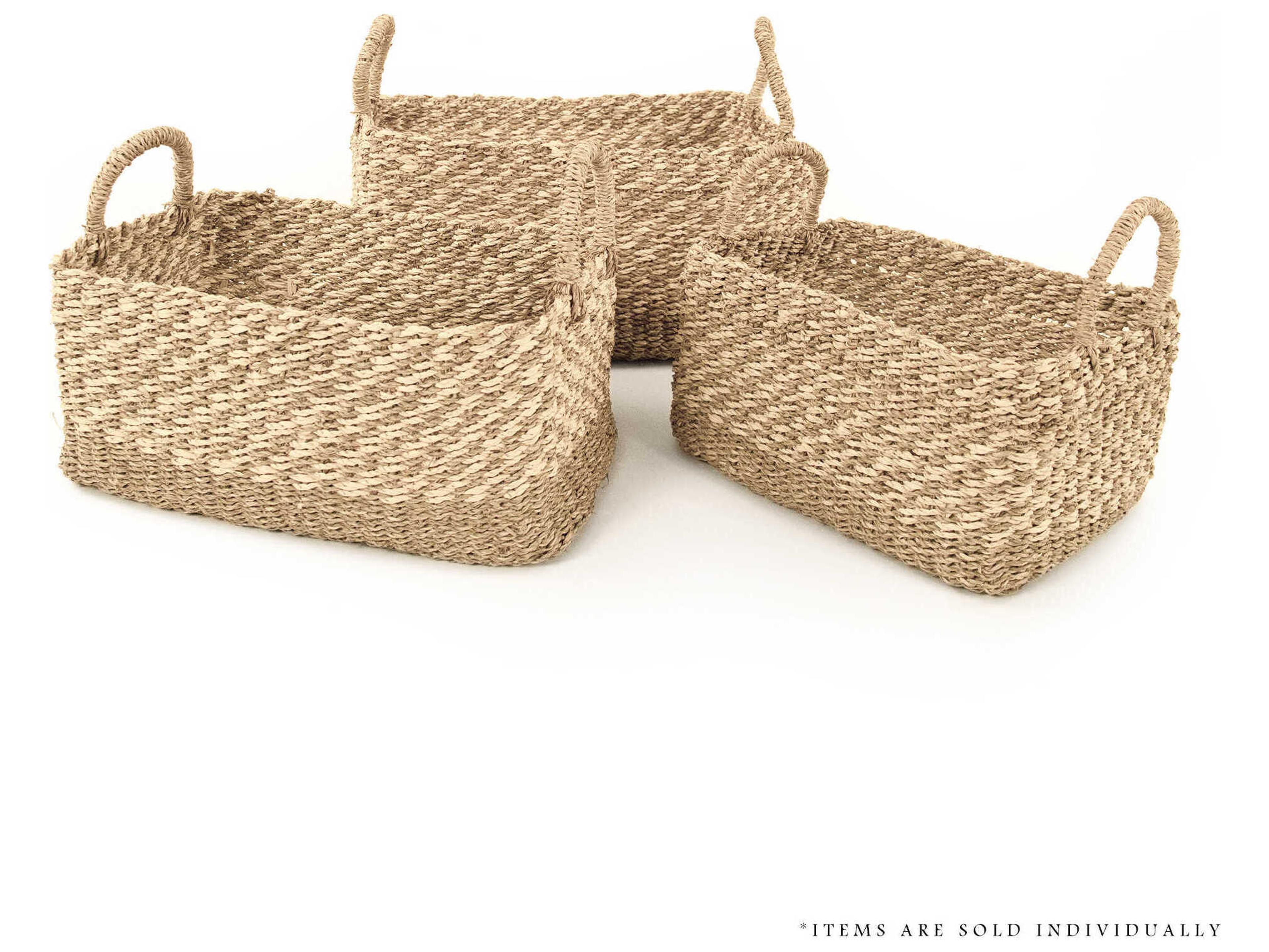 Zentique Woven Beige Brown Storage Bin Small