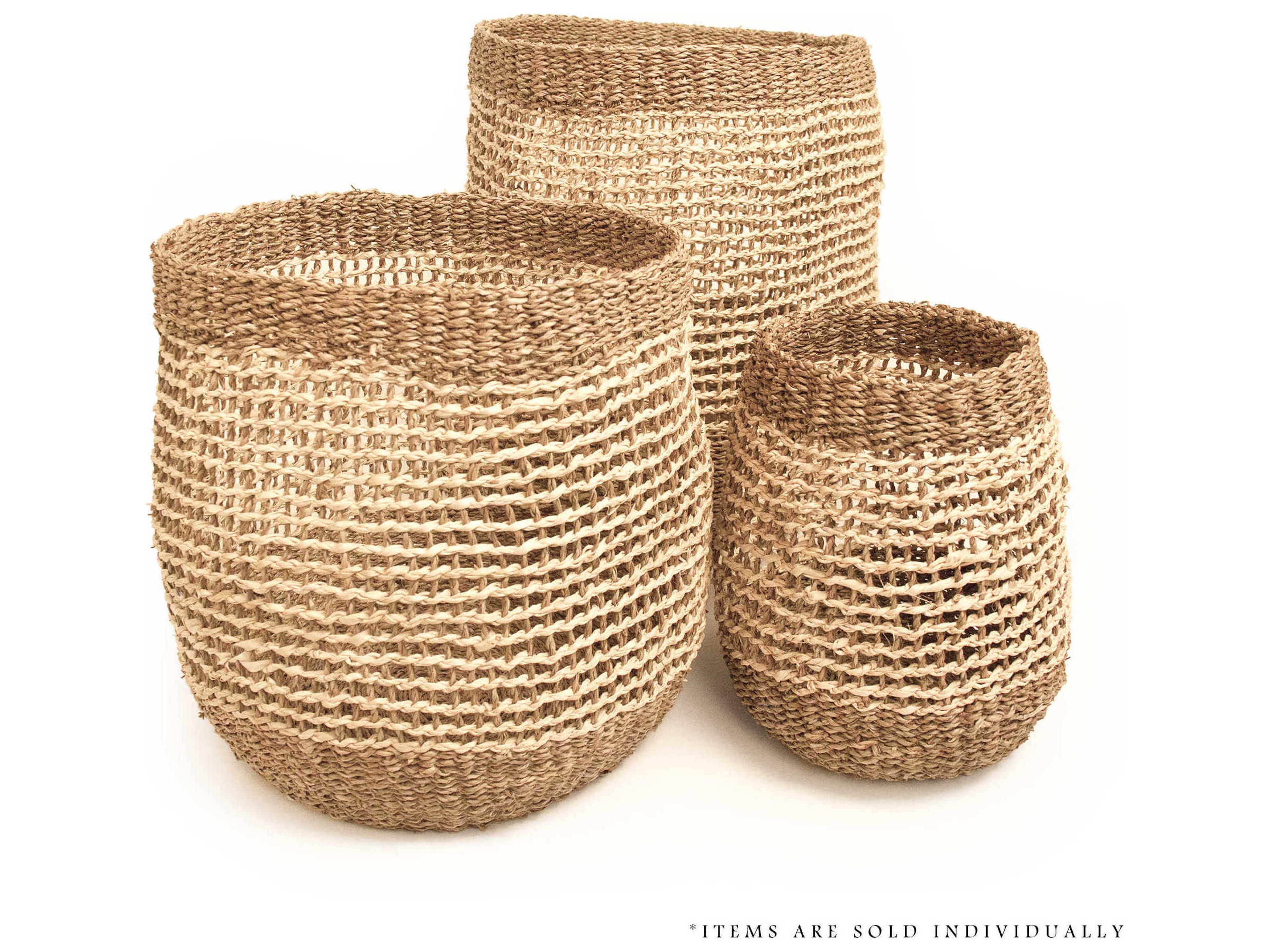 Zentique Woven Beige Brown Storage Bin Large