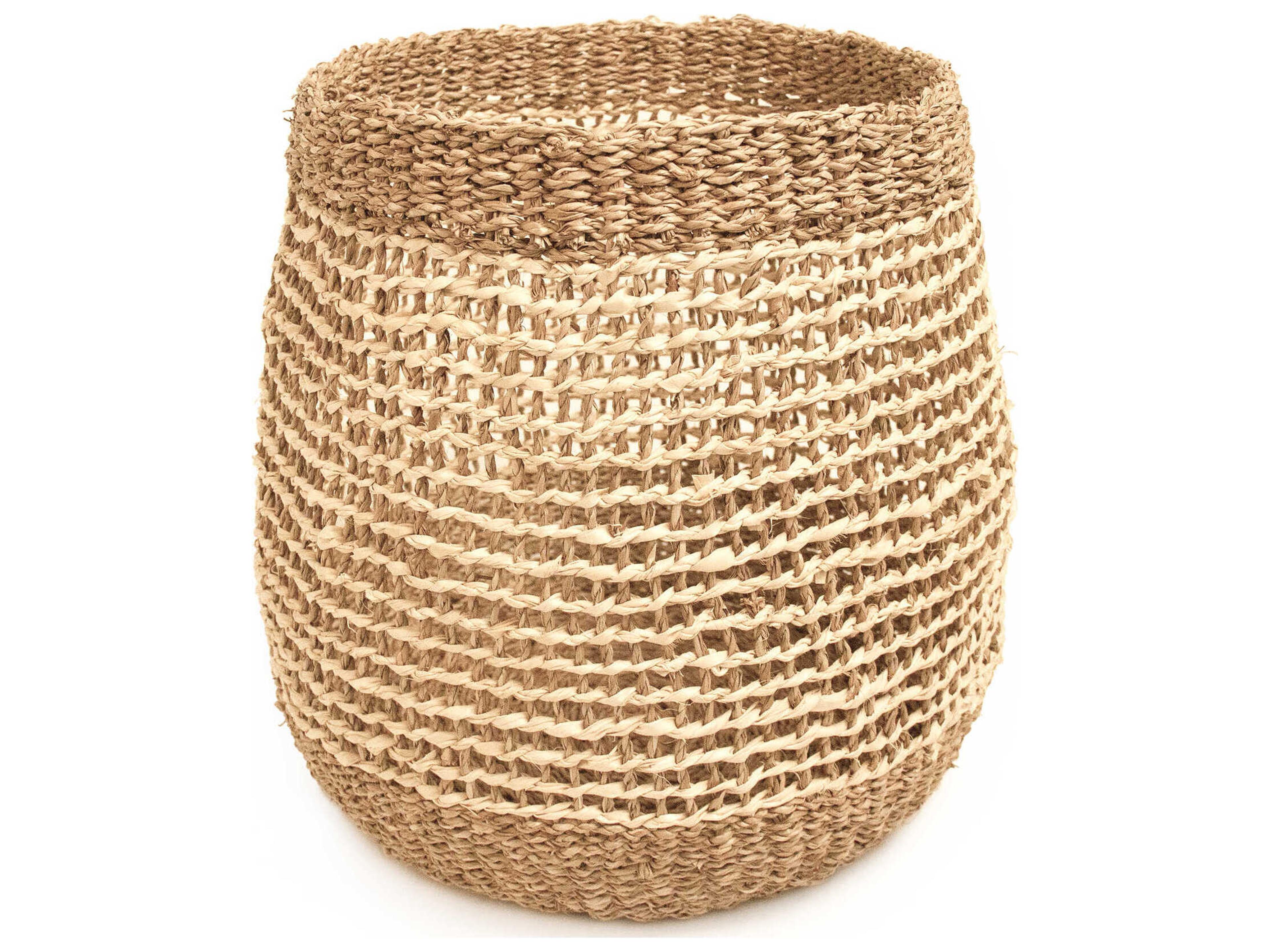 Woven Beige Brown Storage Bin Medium
