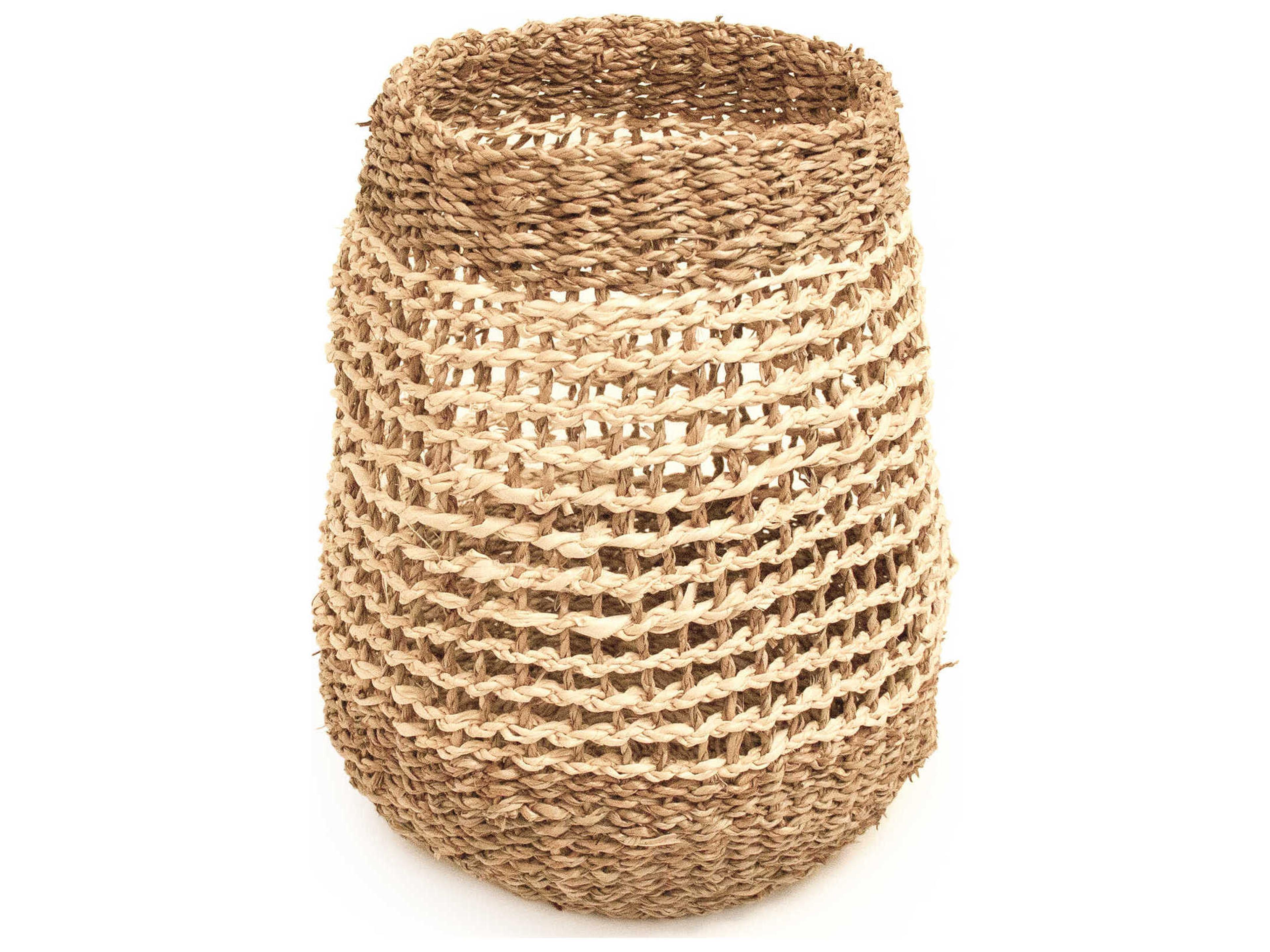 Woven Beige Brown Storage Bin Small