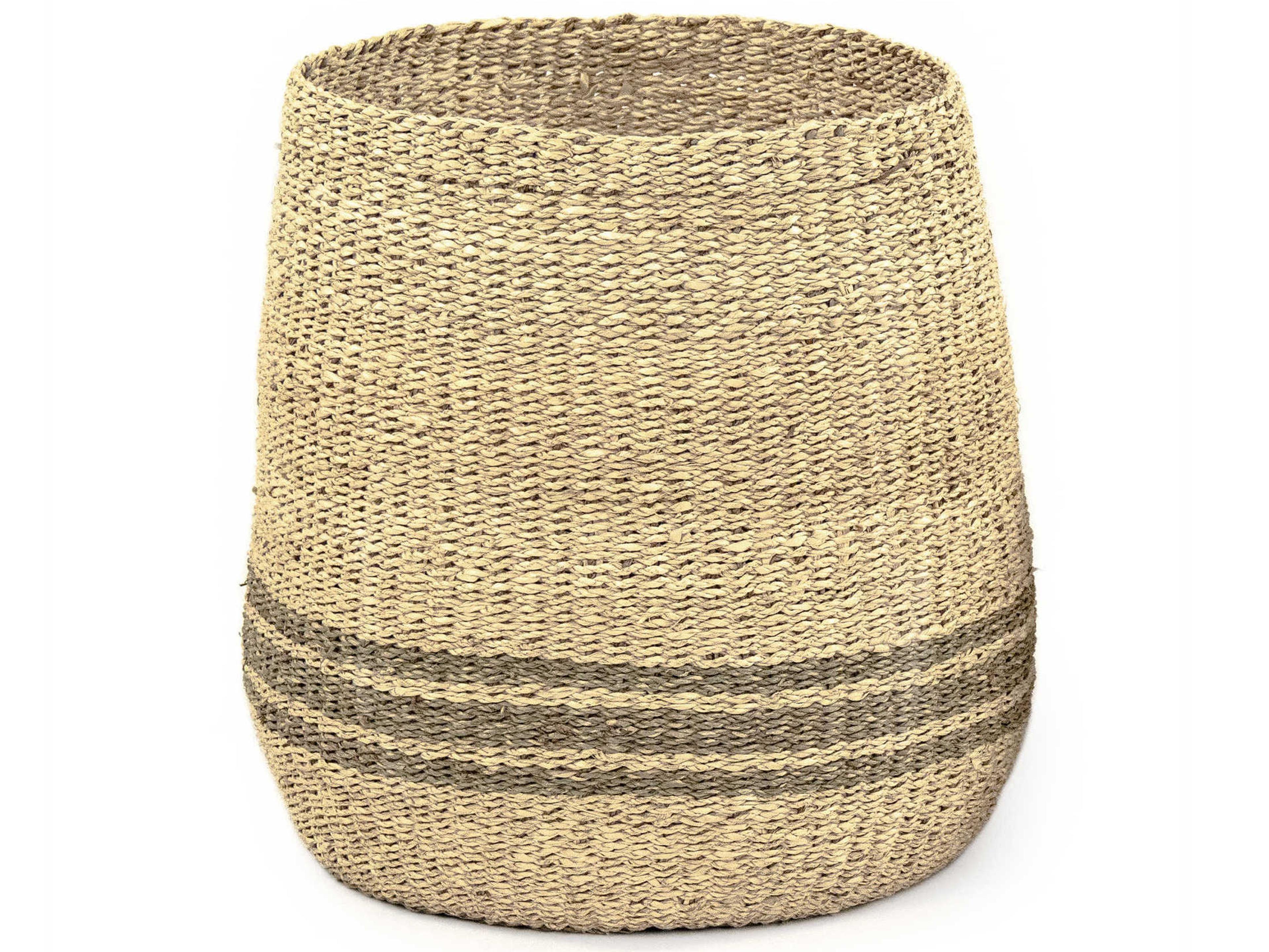 Zentique Beige / Dark Brown 18" Woven Basket