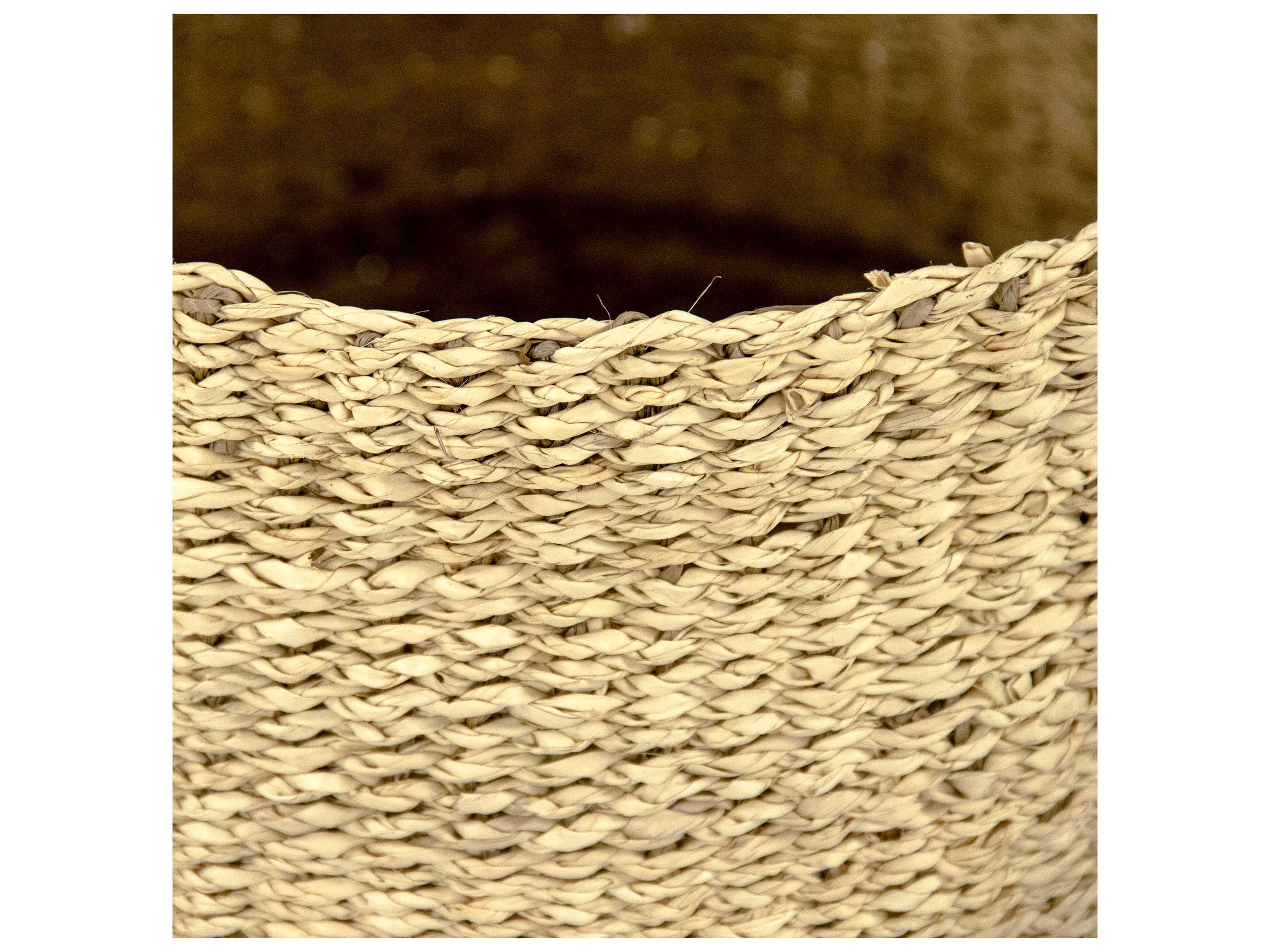 Zentique Beige / Dark Brown 18" Woven Basket