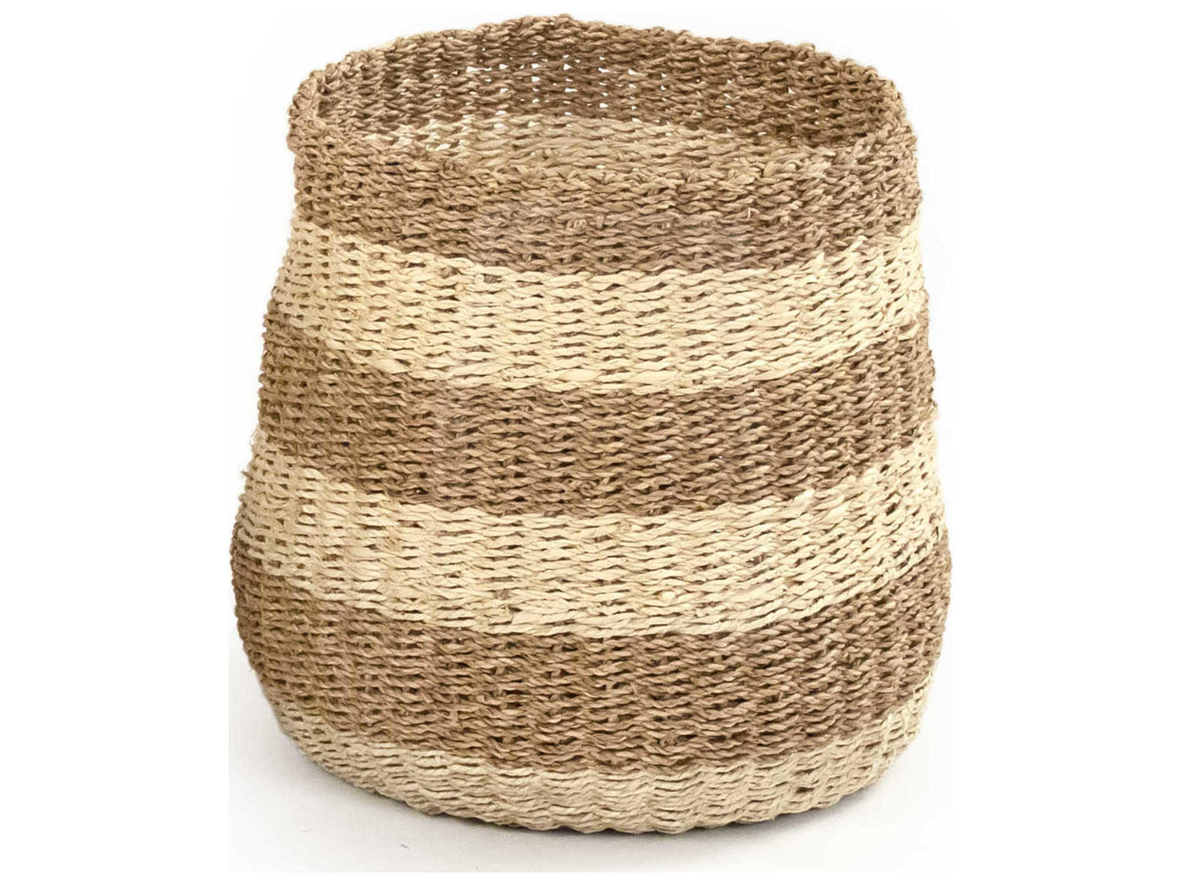 Zentique Beige / Brown 14" Woven Basket