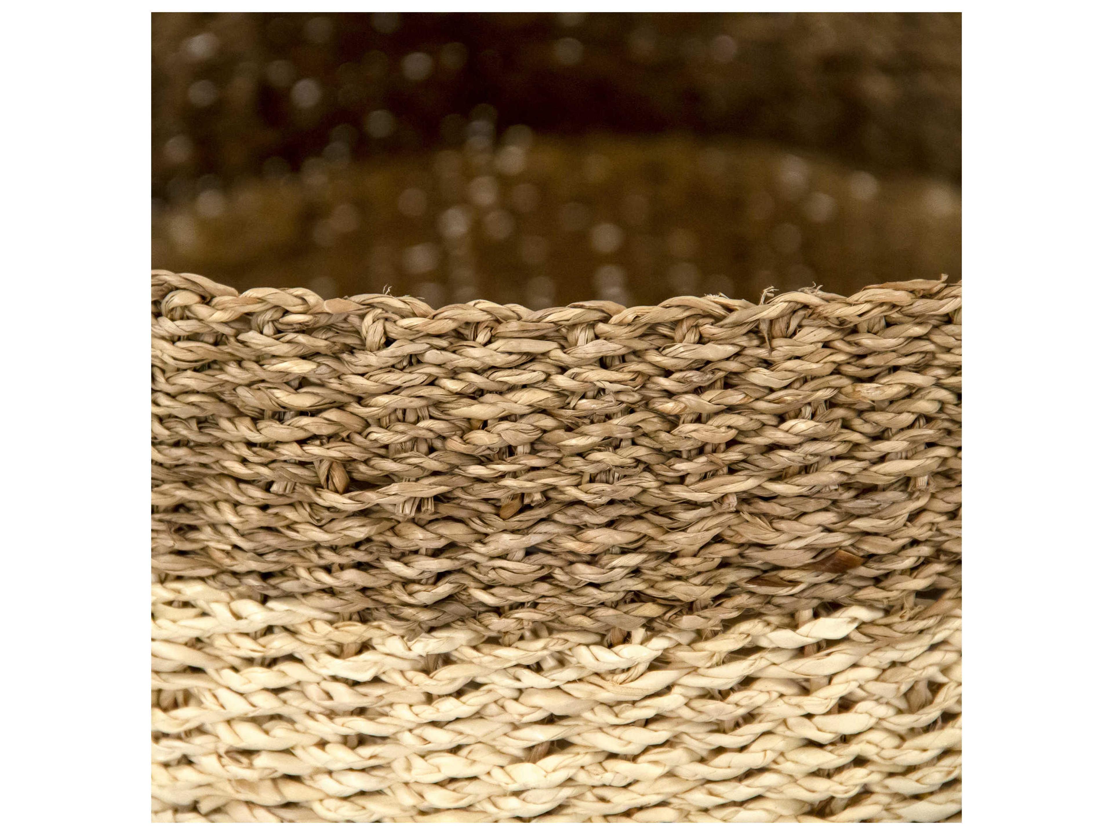 Zentique Beige / Brown 14" Woven Basket