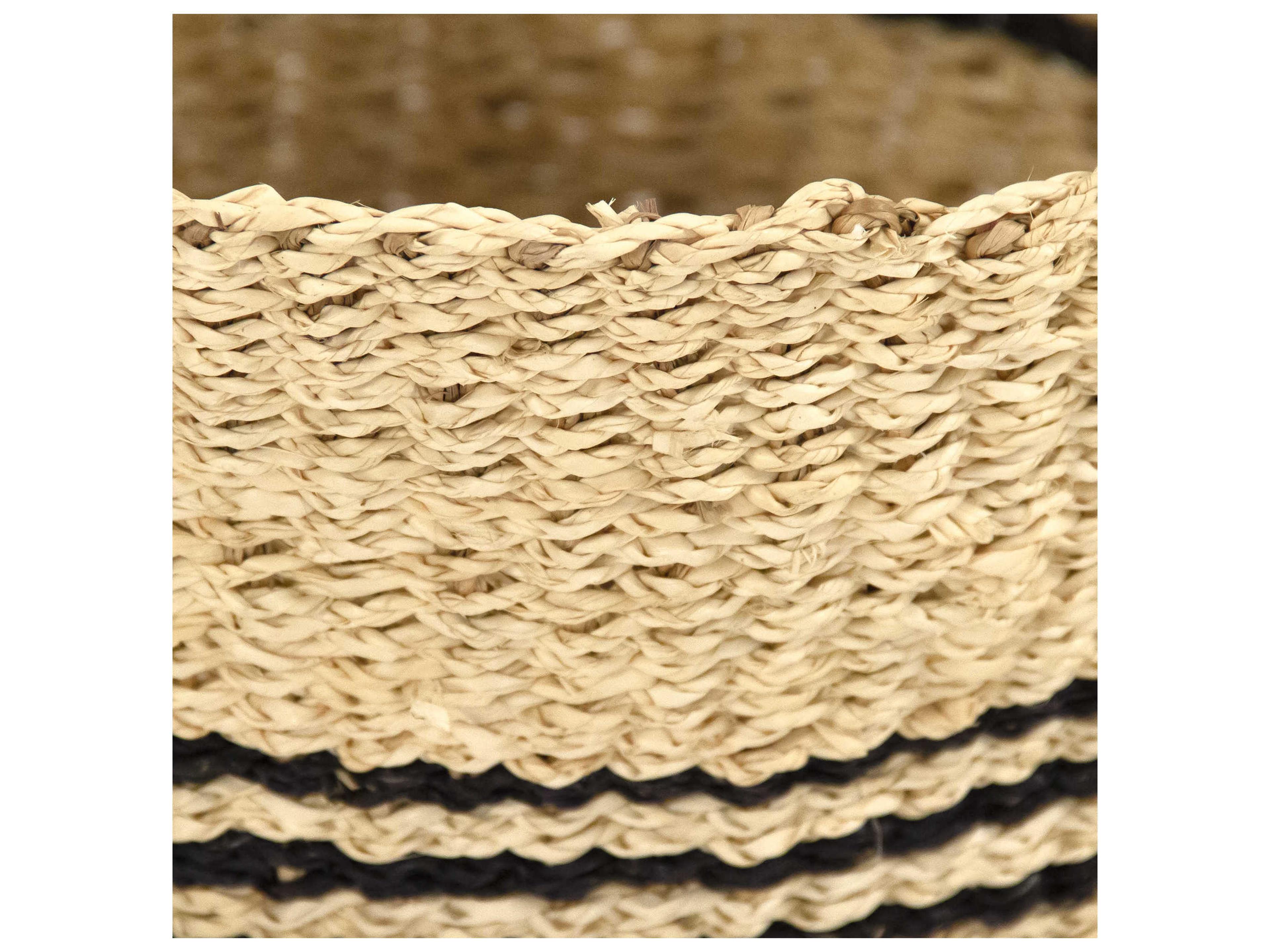 Zentique Beige / Dark Brown 18" Woven Basket