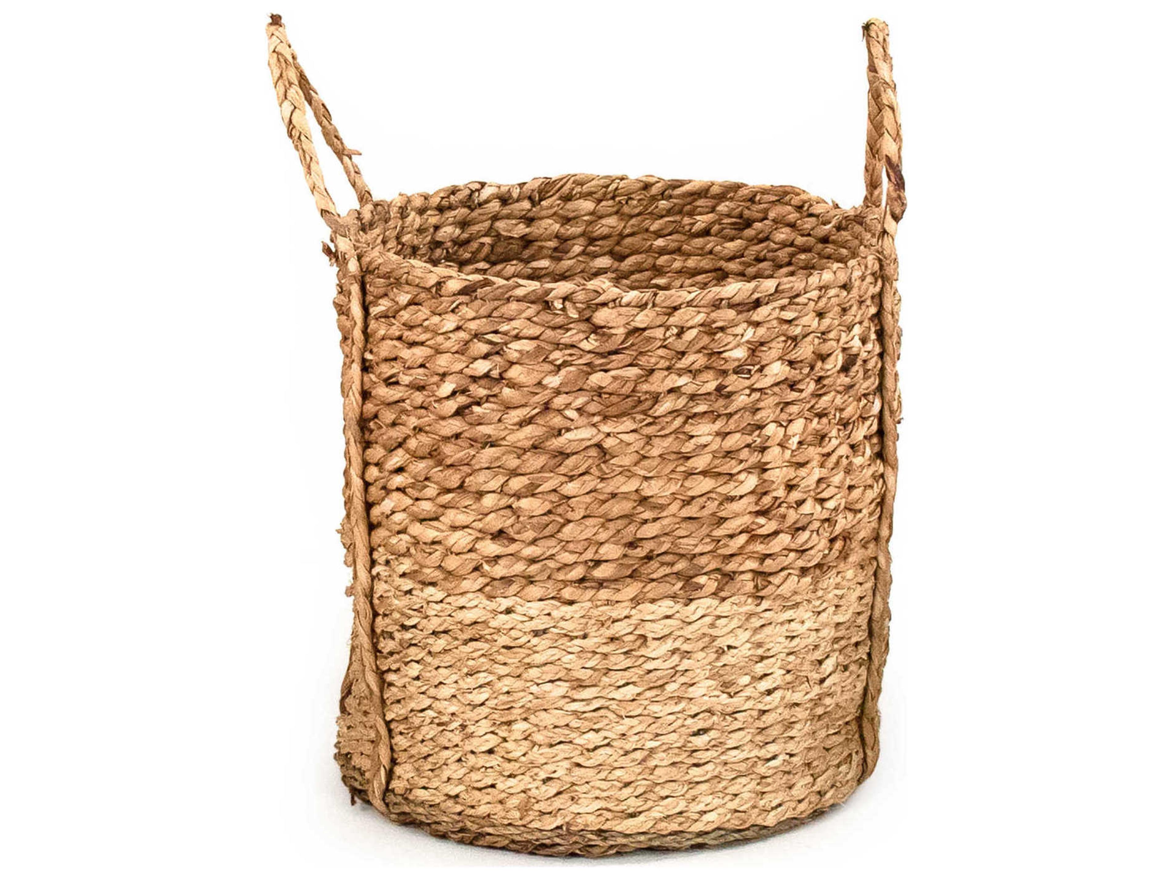 Zentique Dark Brown / Beige 14" Woven Basket