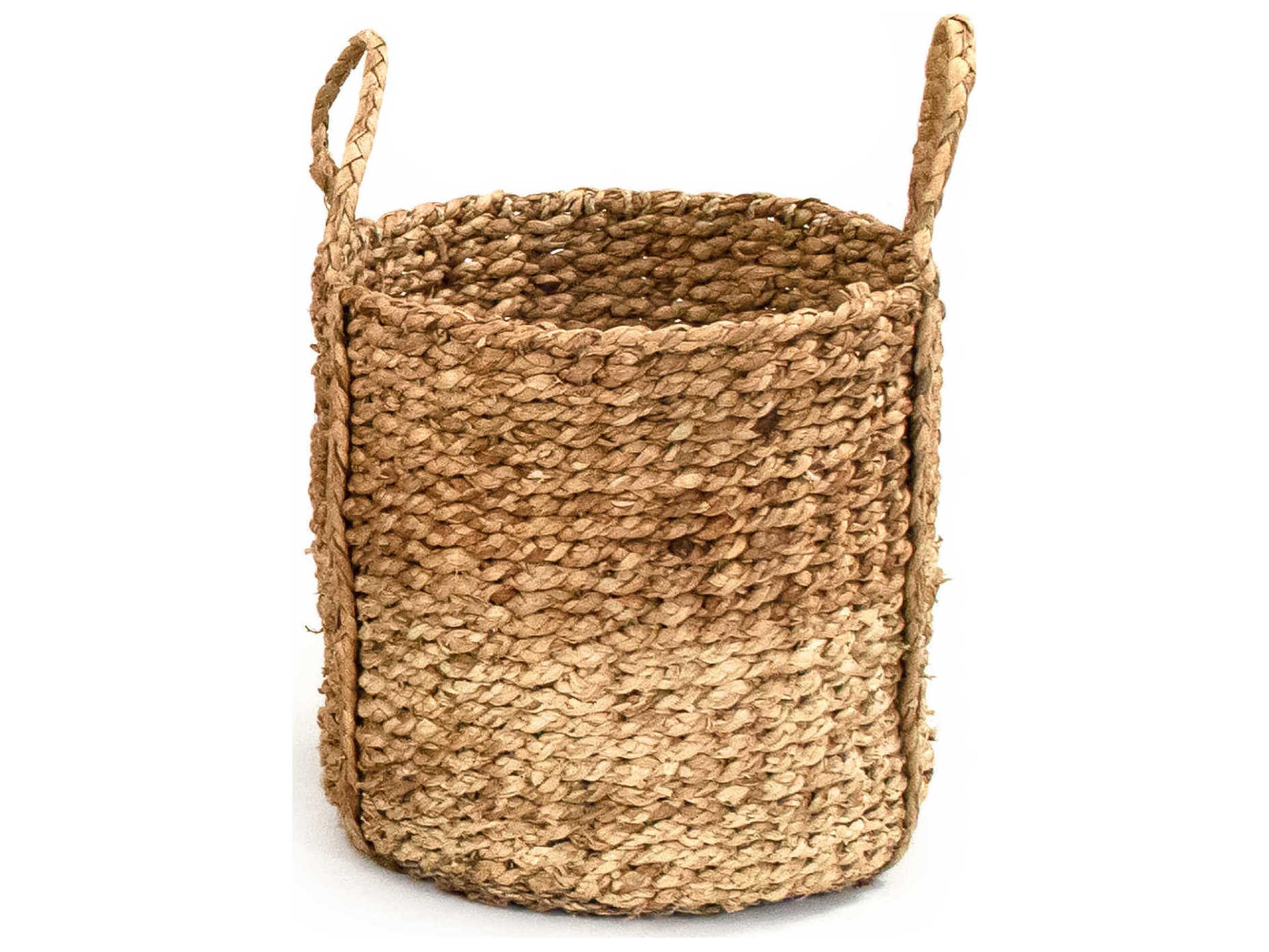 Zentique Dark Brown / Beige 13" Woven Basket