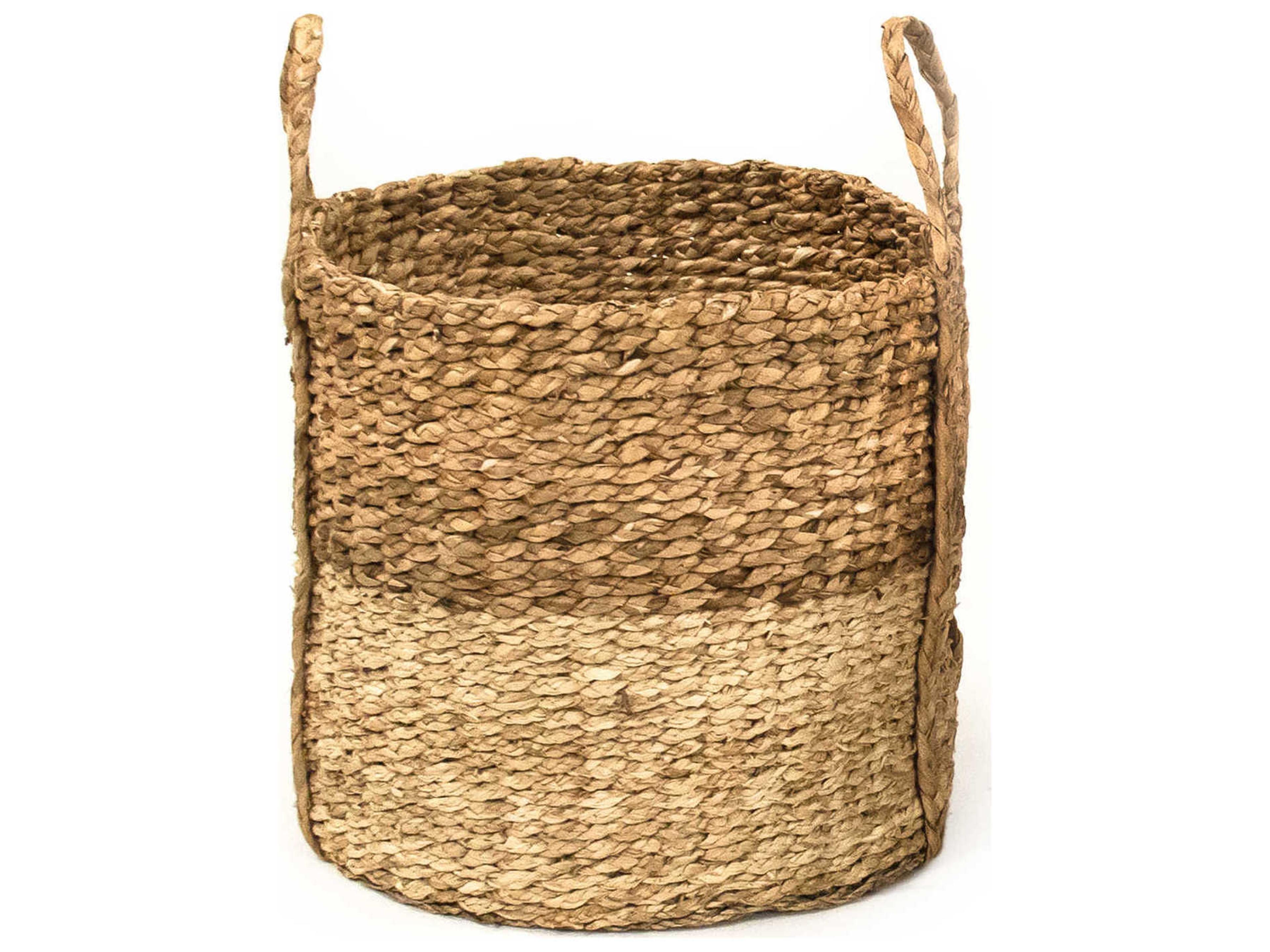 Zentique Dark Brown / Beige 16" Woven Basket