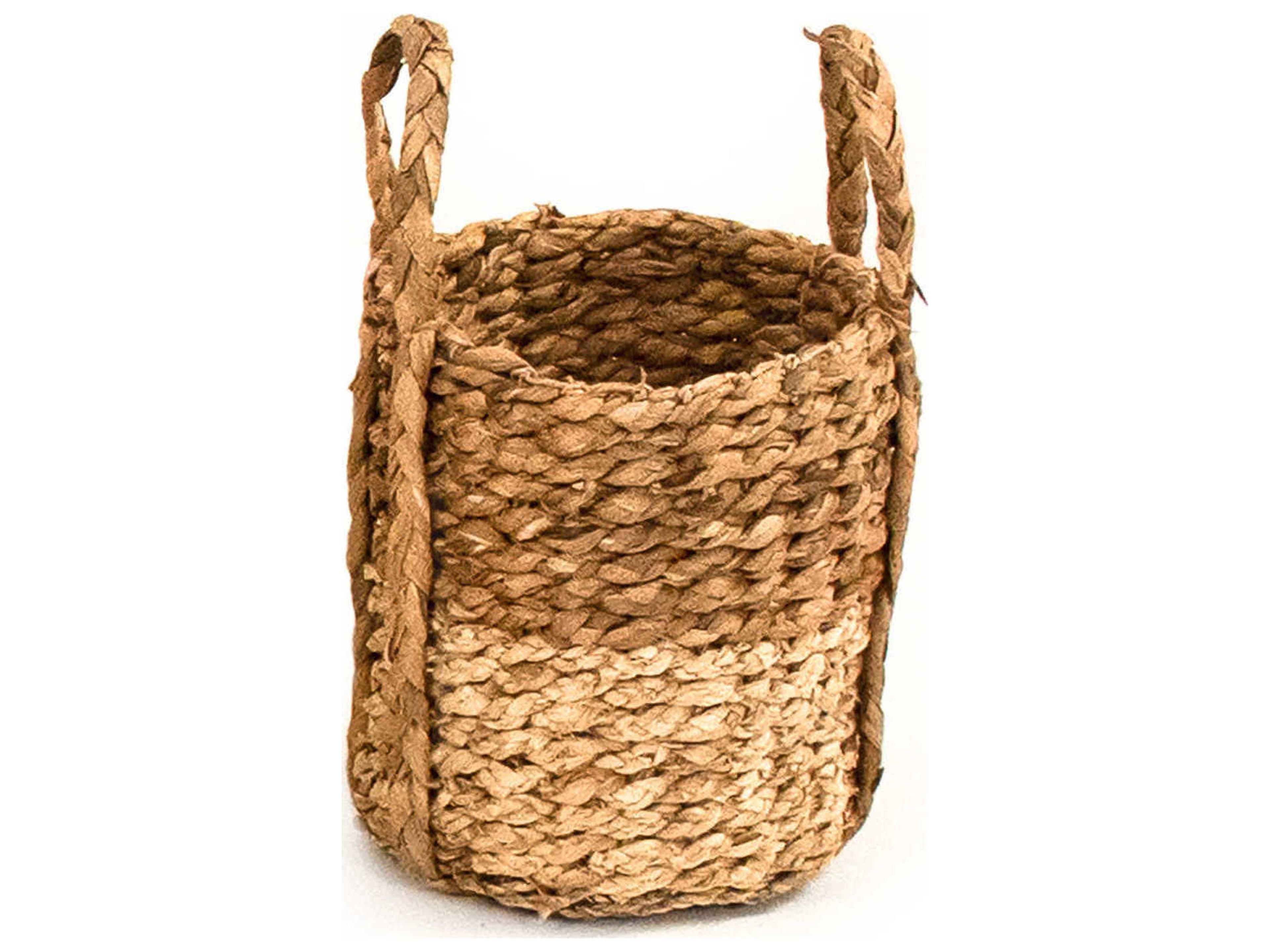 Zentique Dark Brown / Beige 8" Woven Basket