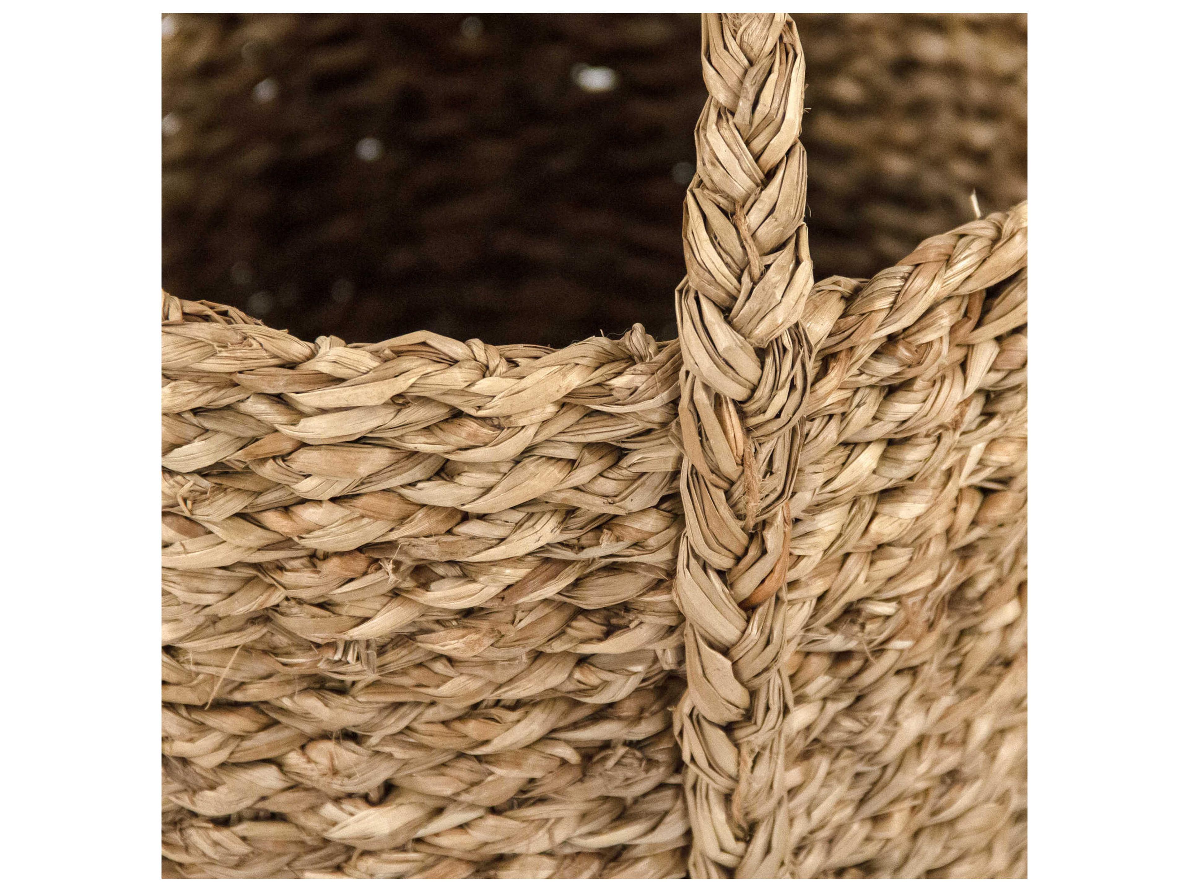 Zentique Dark Brown / Beige 12" Woven Basket