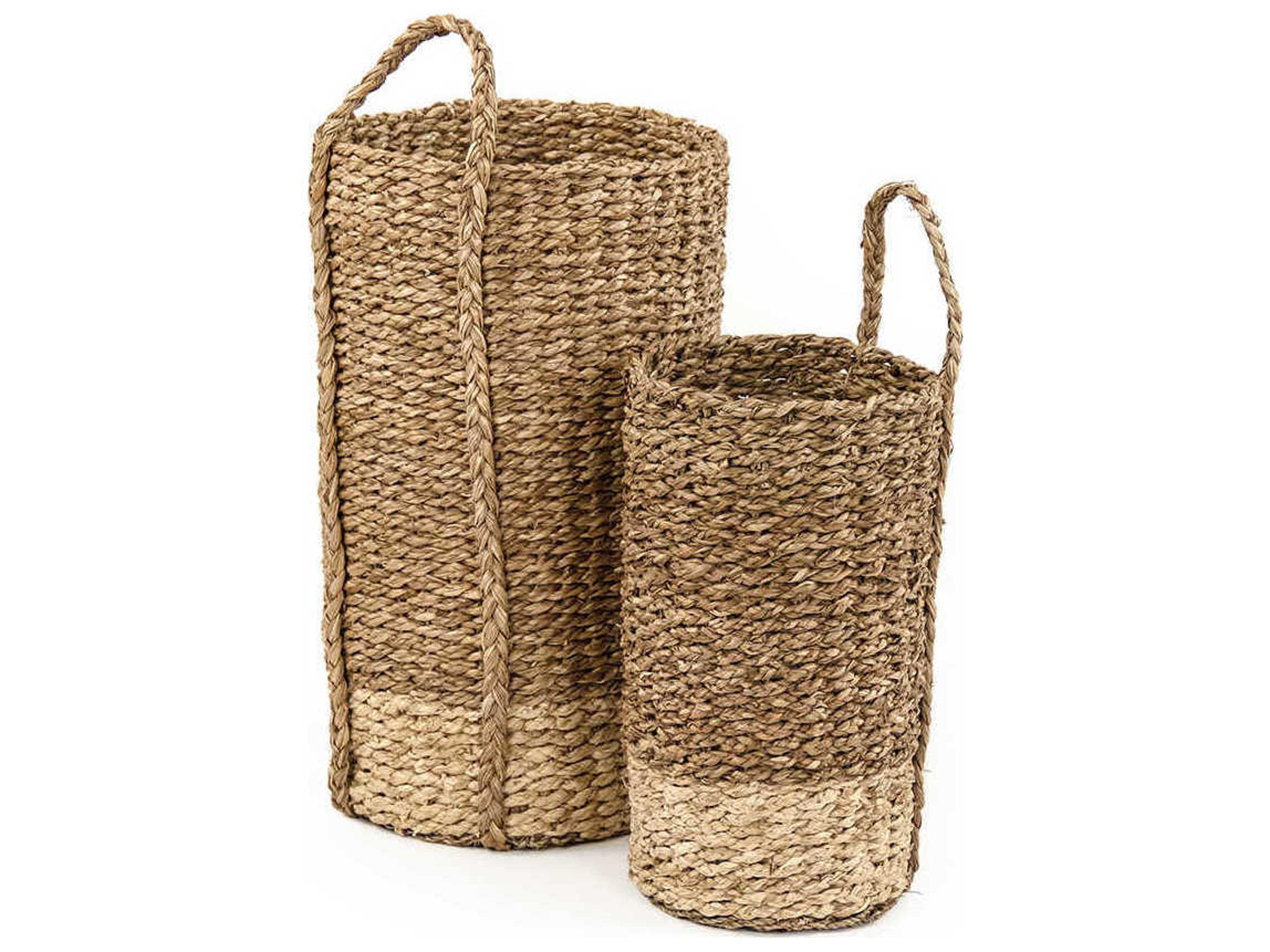 Zentique Dark Brown / Beige 9" Woven Basket