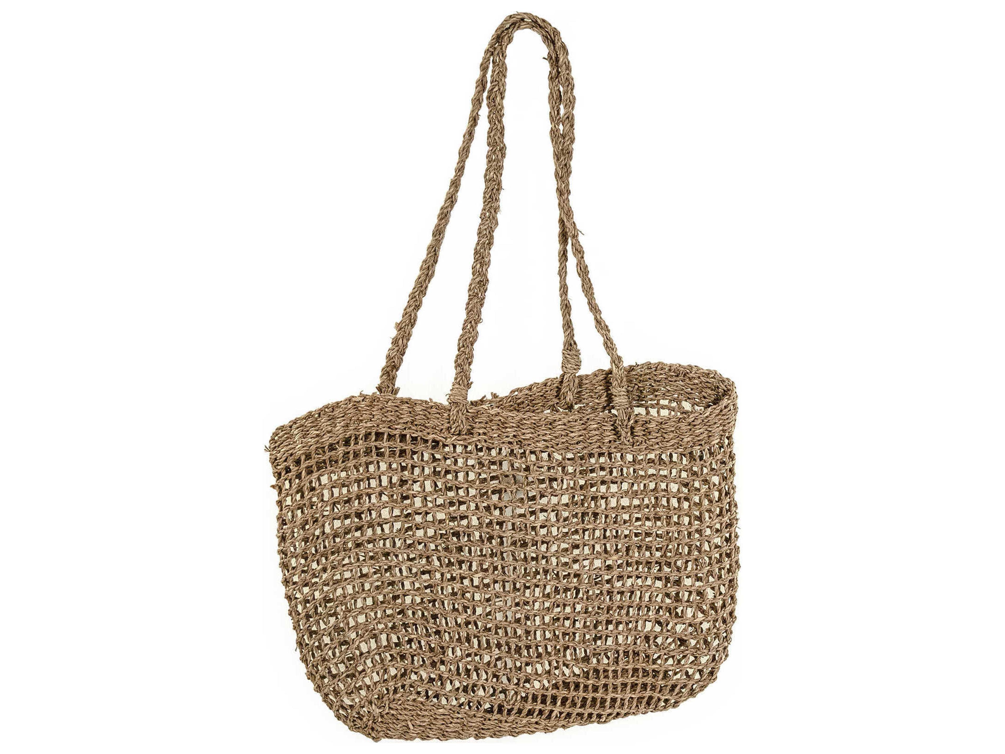 Zentique Brown Woven Handbag Set of 2